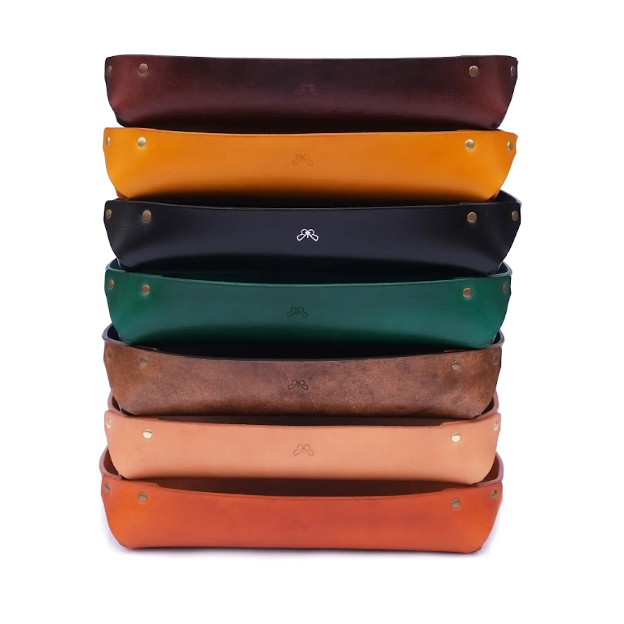 LARGE LEATHER VALET TRAY / BROWN