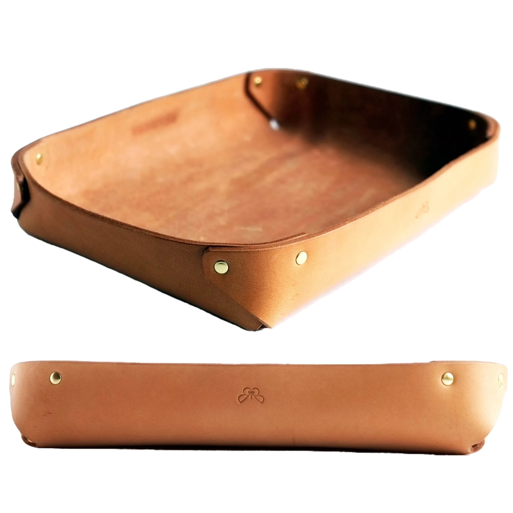 LARGE LEATHER VALET TRAY / BROWN