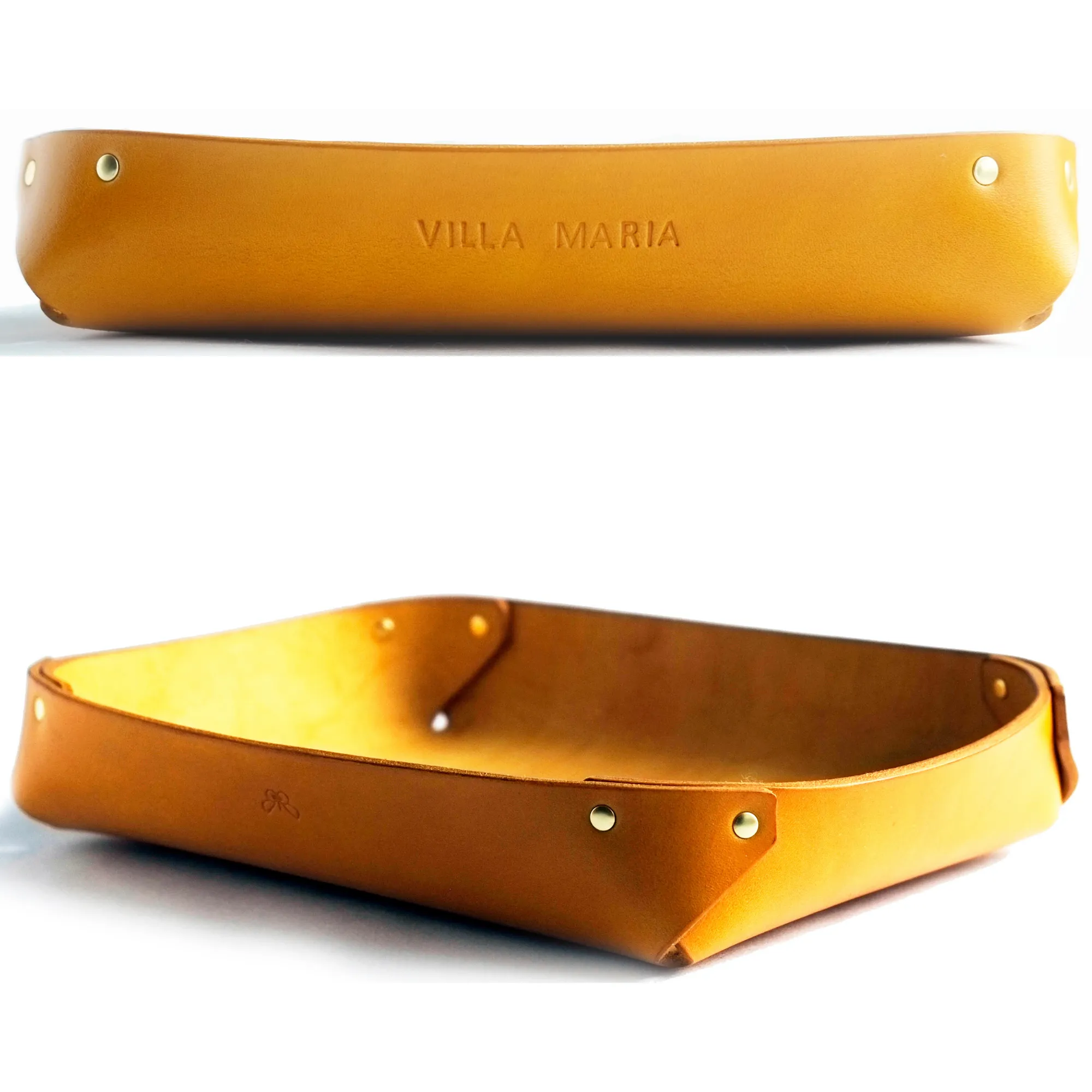 LARGE LEATHER VALET TRAY / BROWN