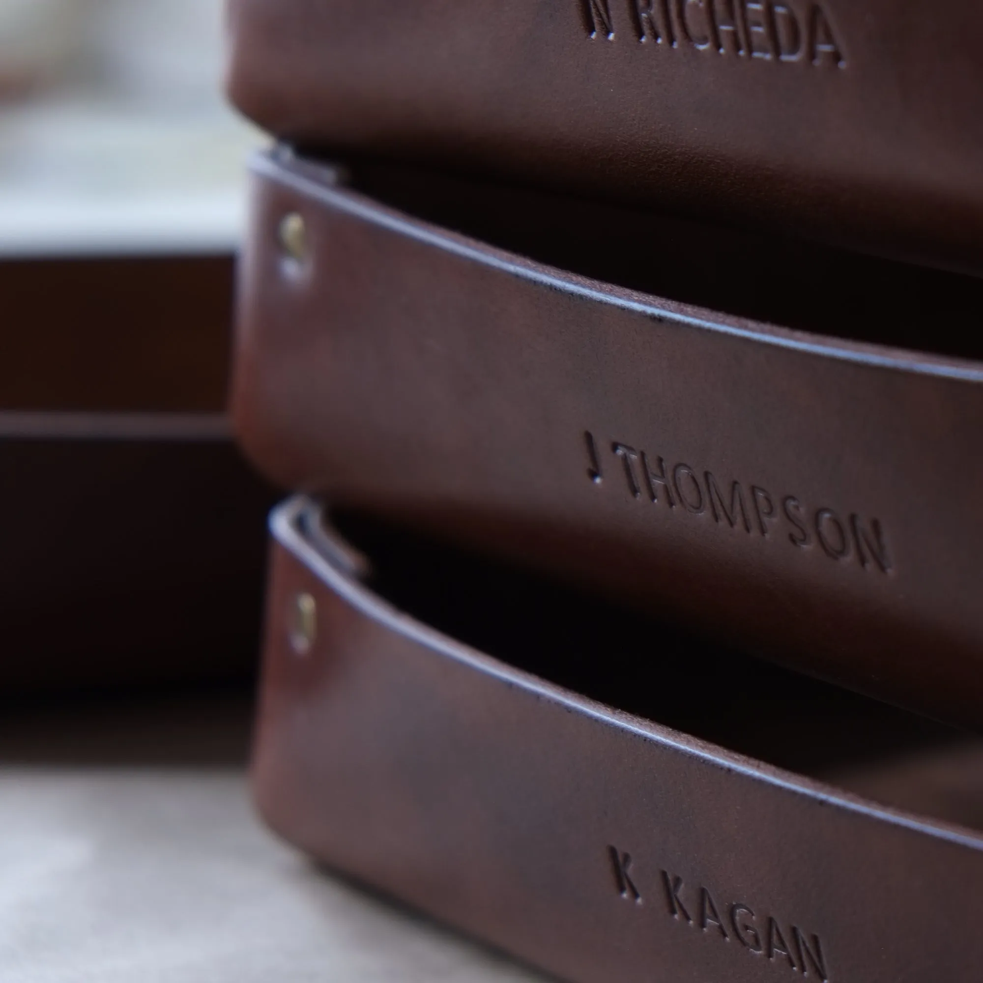 LARGE LEATHER VALET TRAY / BROWN