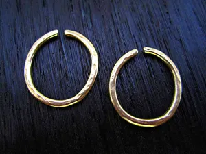 Large Round Gold Bronze Artisan Open Jump Ring (set of two) (N)