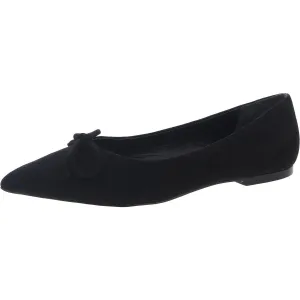 Larroude Womens Lee Bow Suede Ballet Flats