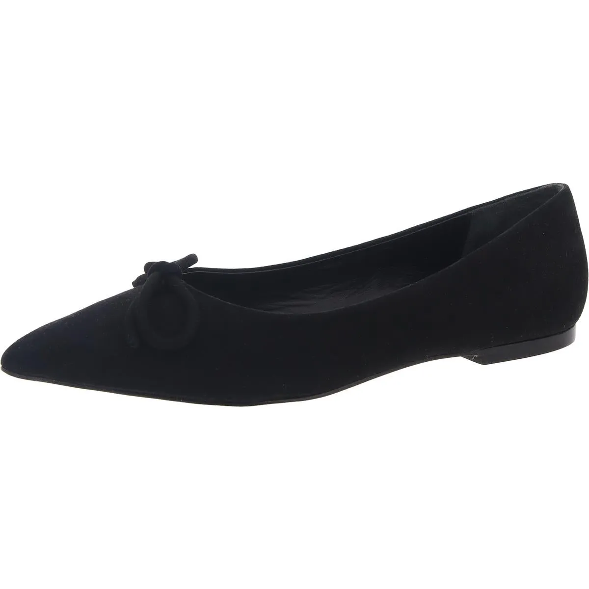 Larroude Womens Lee Bow Suede Ballet Flats