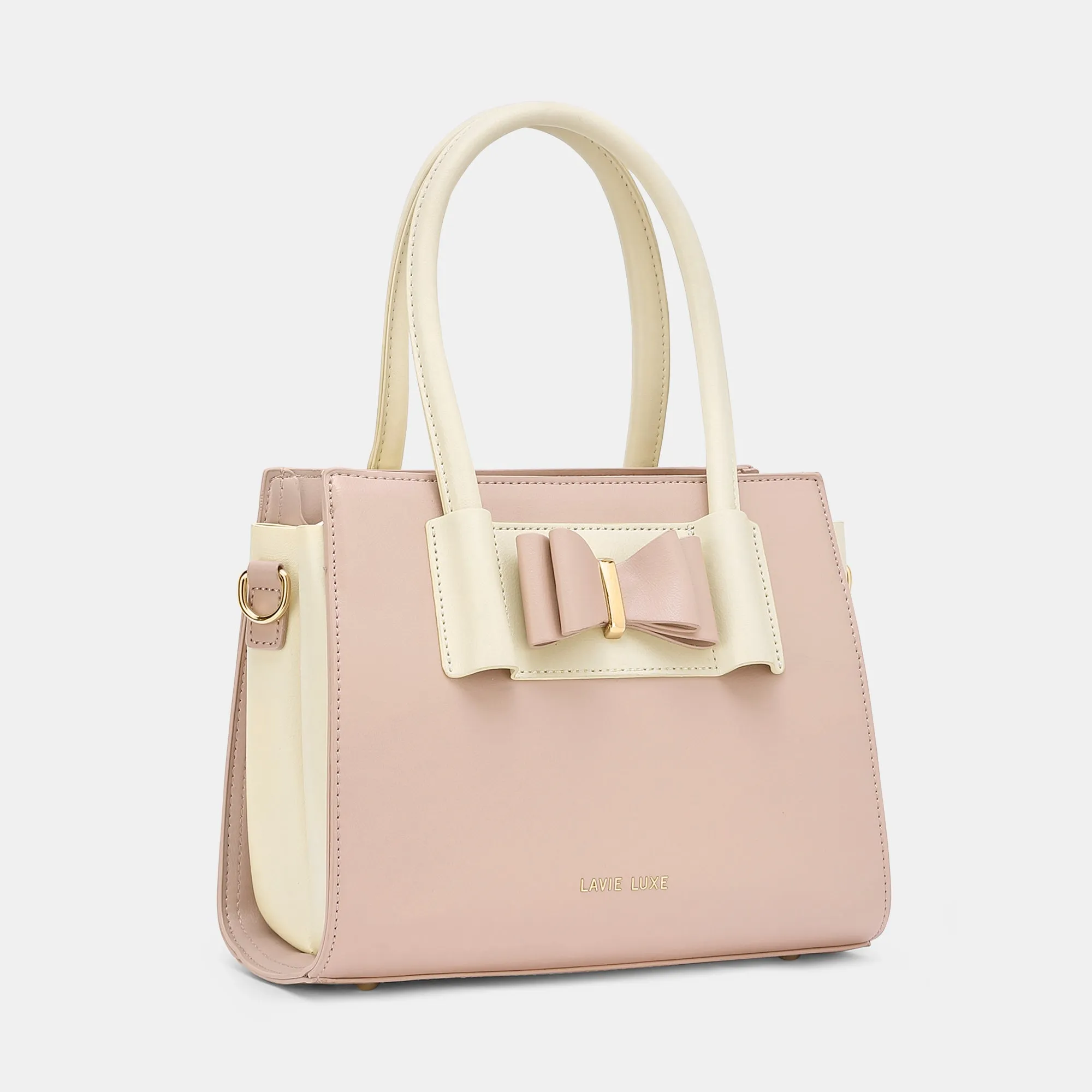 Lavie Luxe Knot Light Pink Medium Women's Satchel Bag