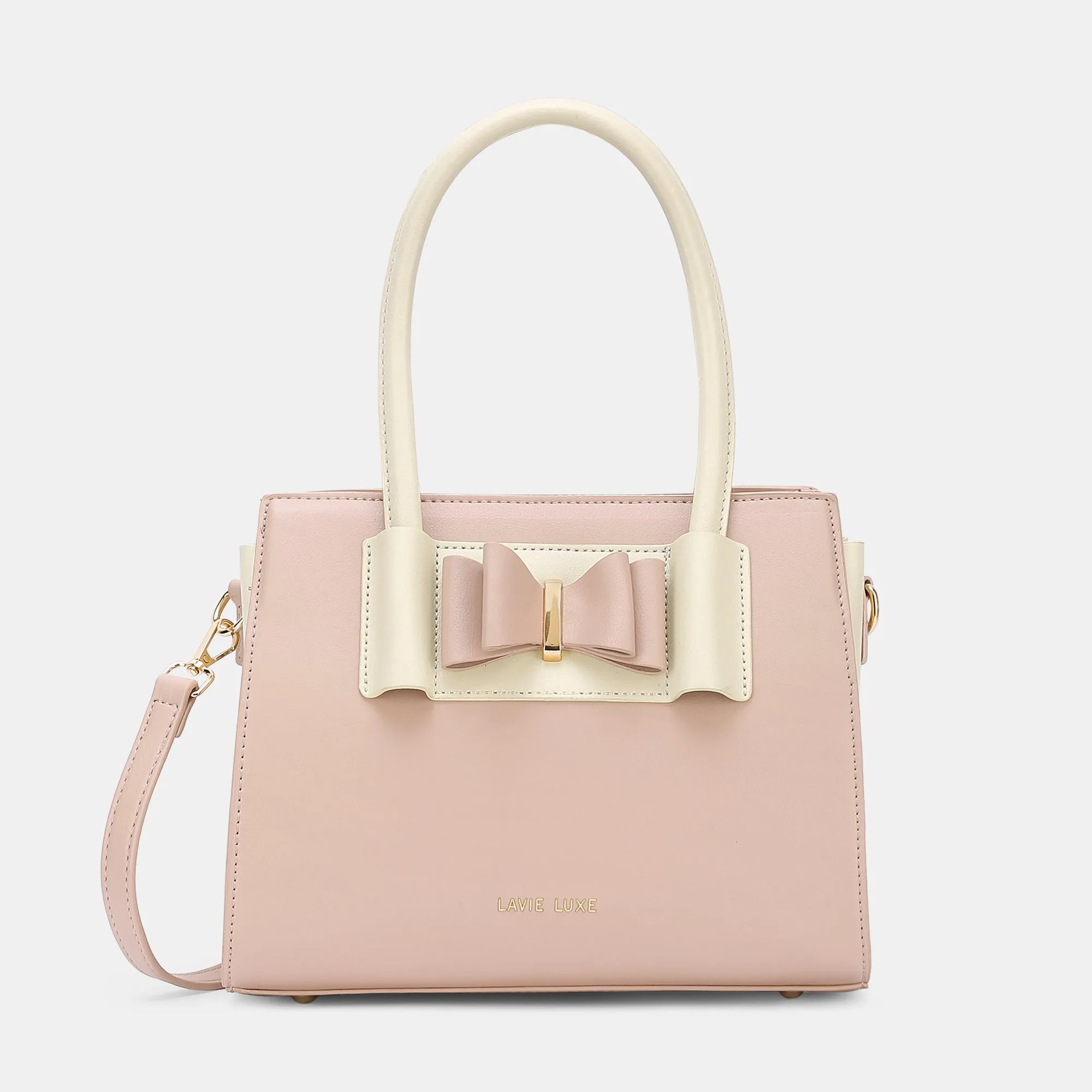 Lavie Luxe Knot Light Pink Medium Women's Satchel Bag