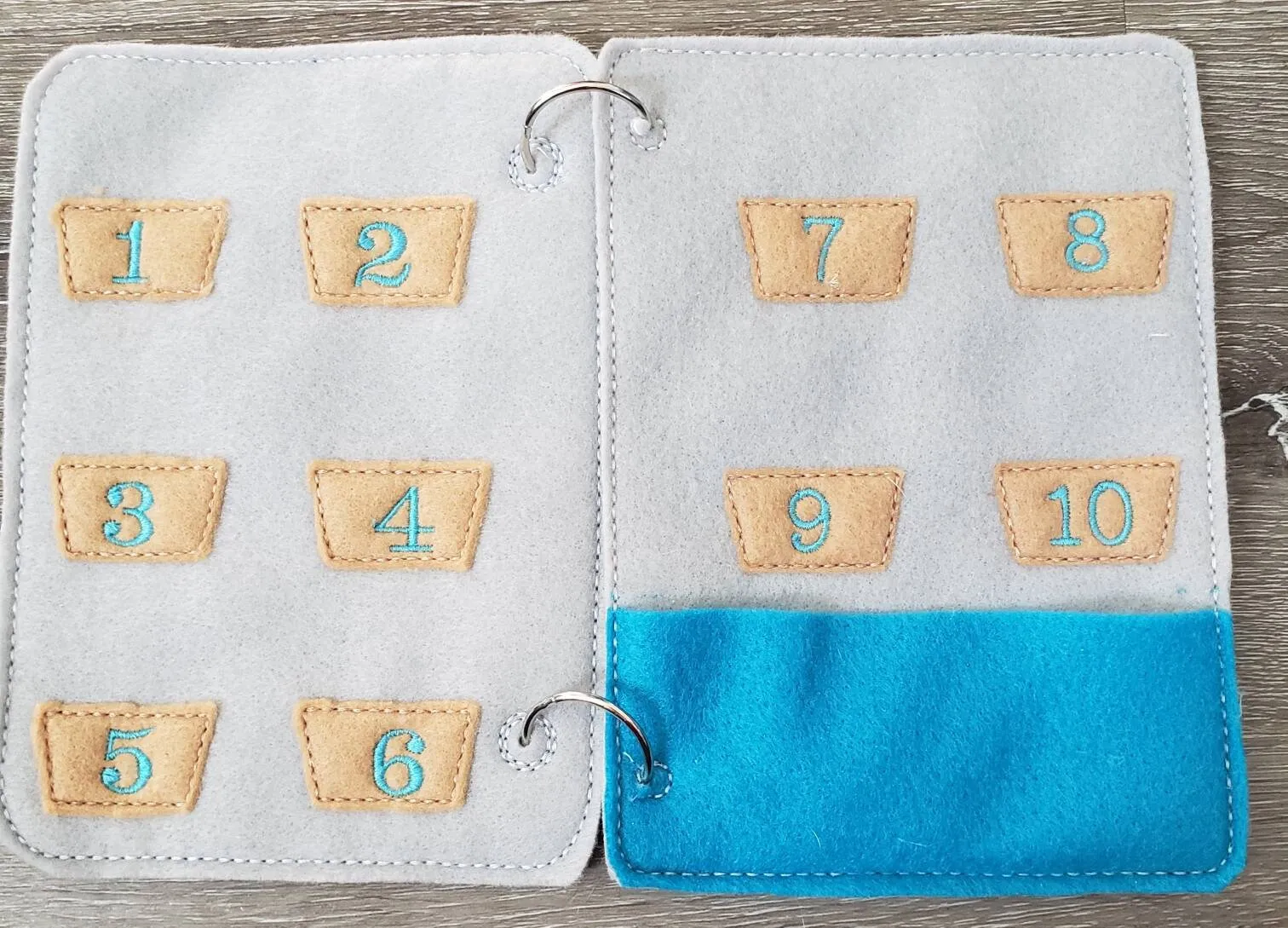 Learn to count  - Toddler quiet book page - toddler busy book - counting from 1 -10 page - learning page - number page - busy book