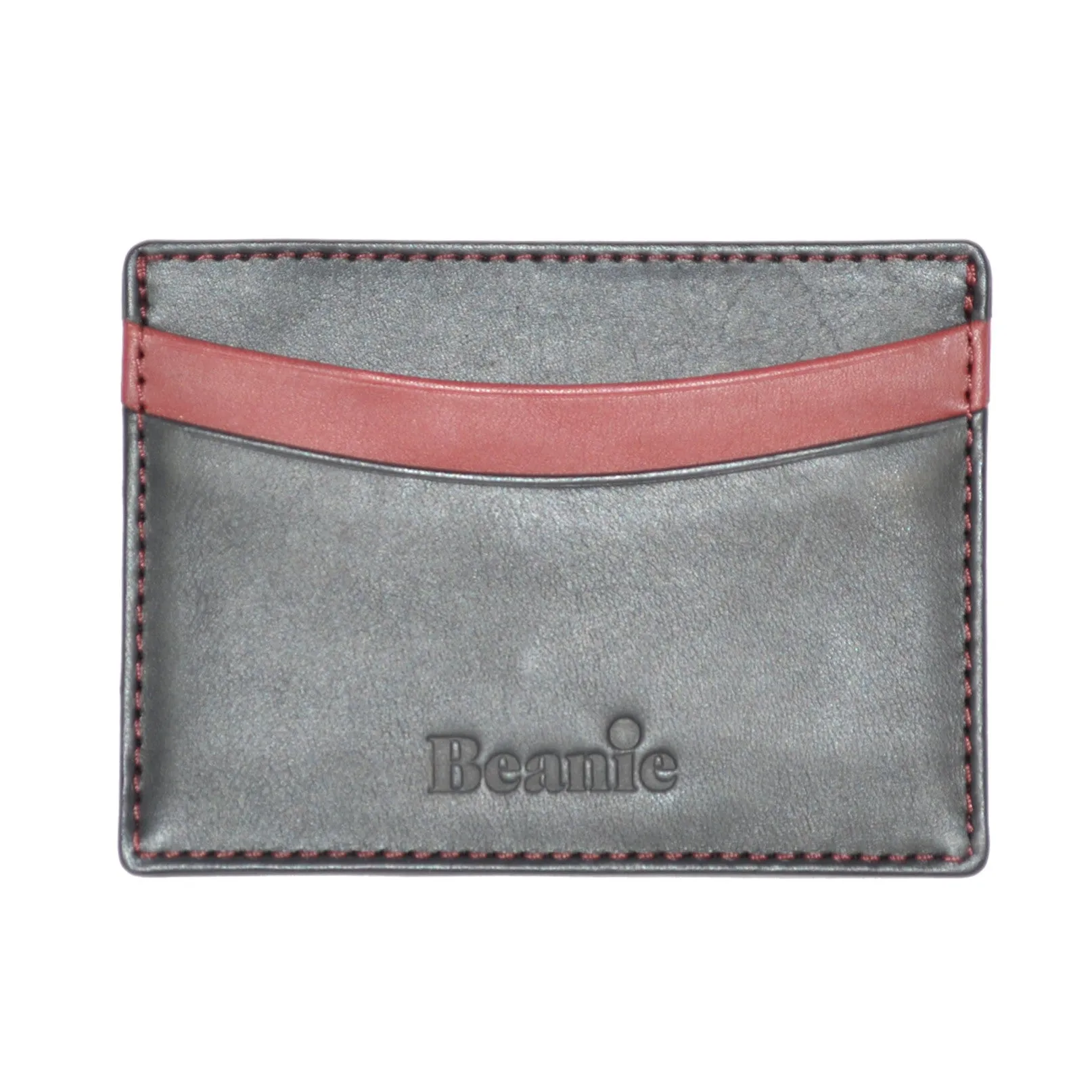 Leather Note/Credit Card Case - Black/Red
