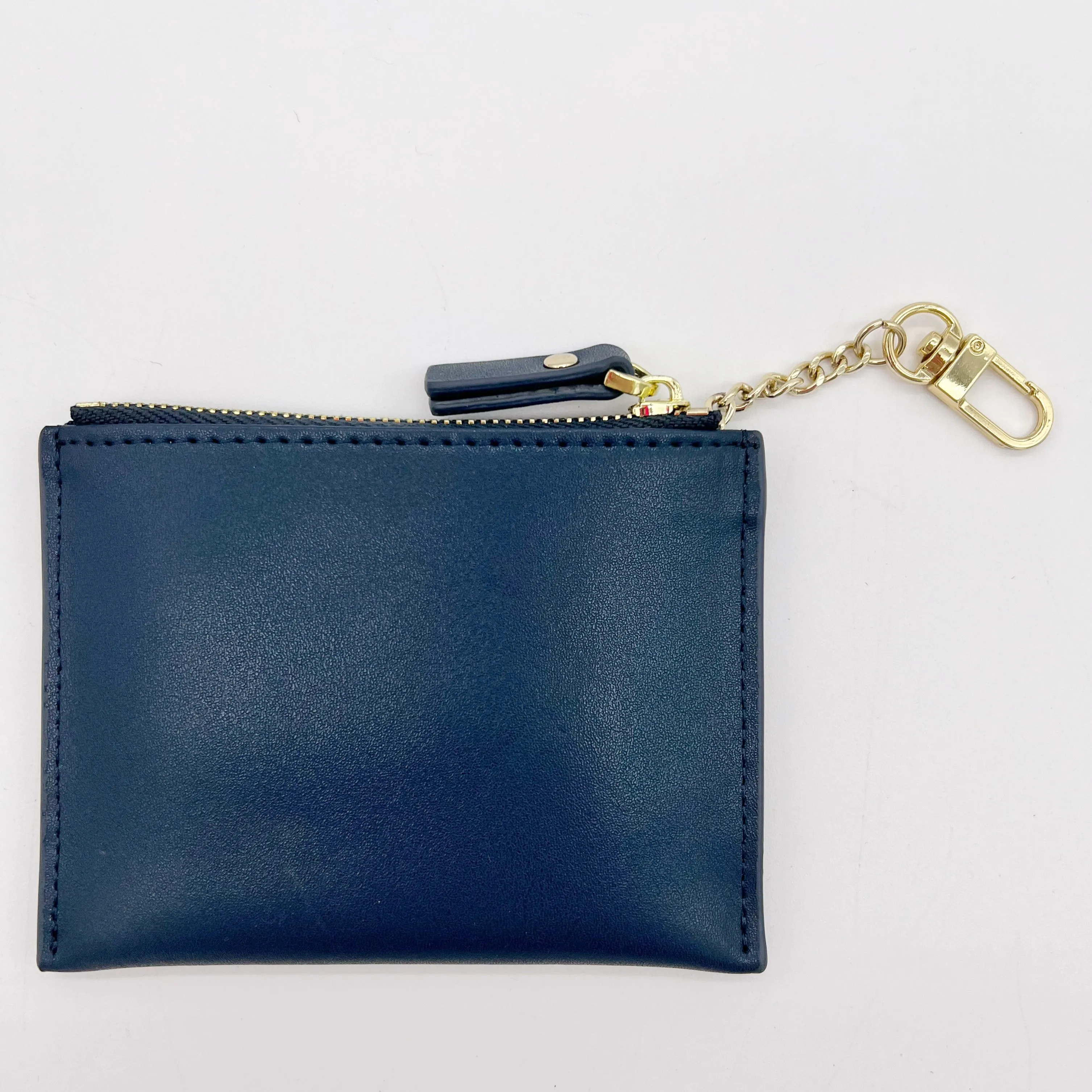 Leather Zip Wallet with Keychain