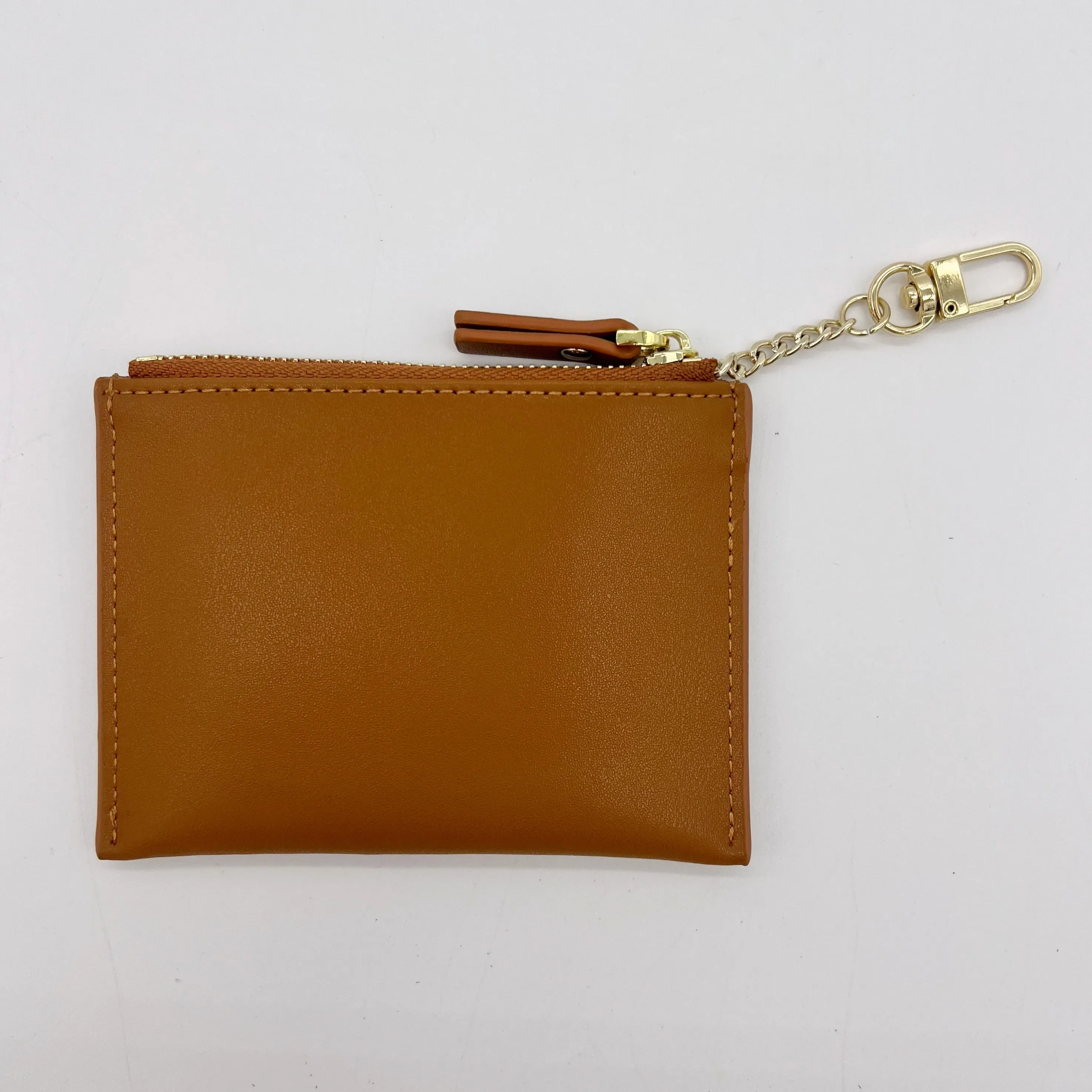 Leather Zip Wallet with Keychain