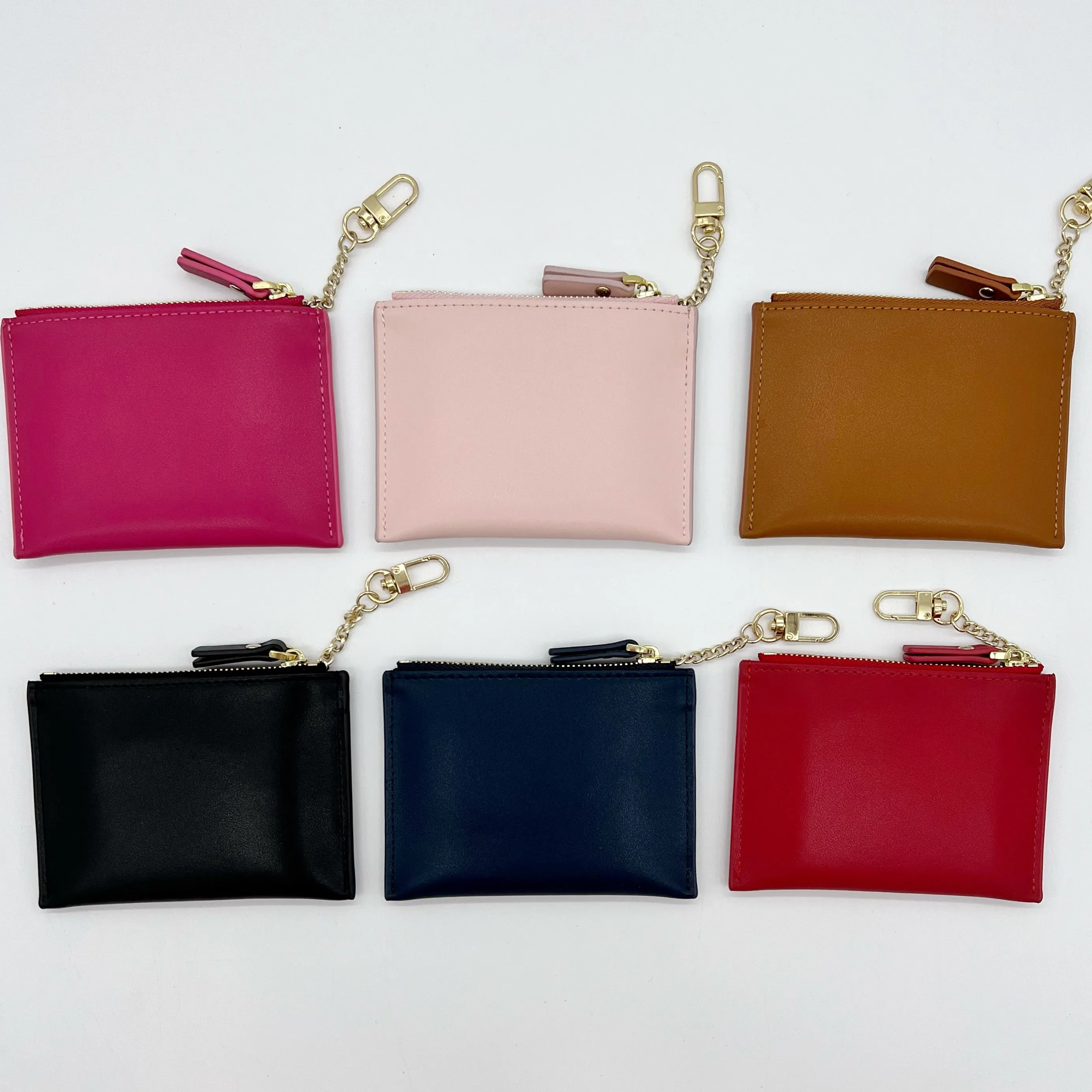 Leather Zip Wallet with Keychain