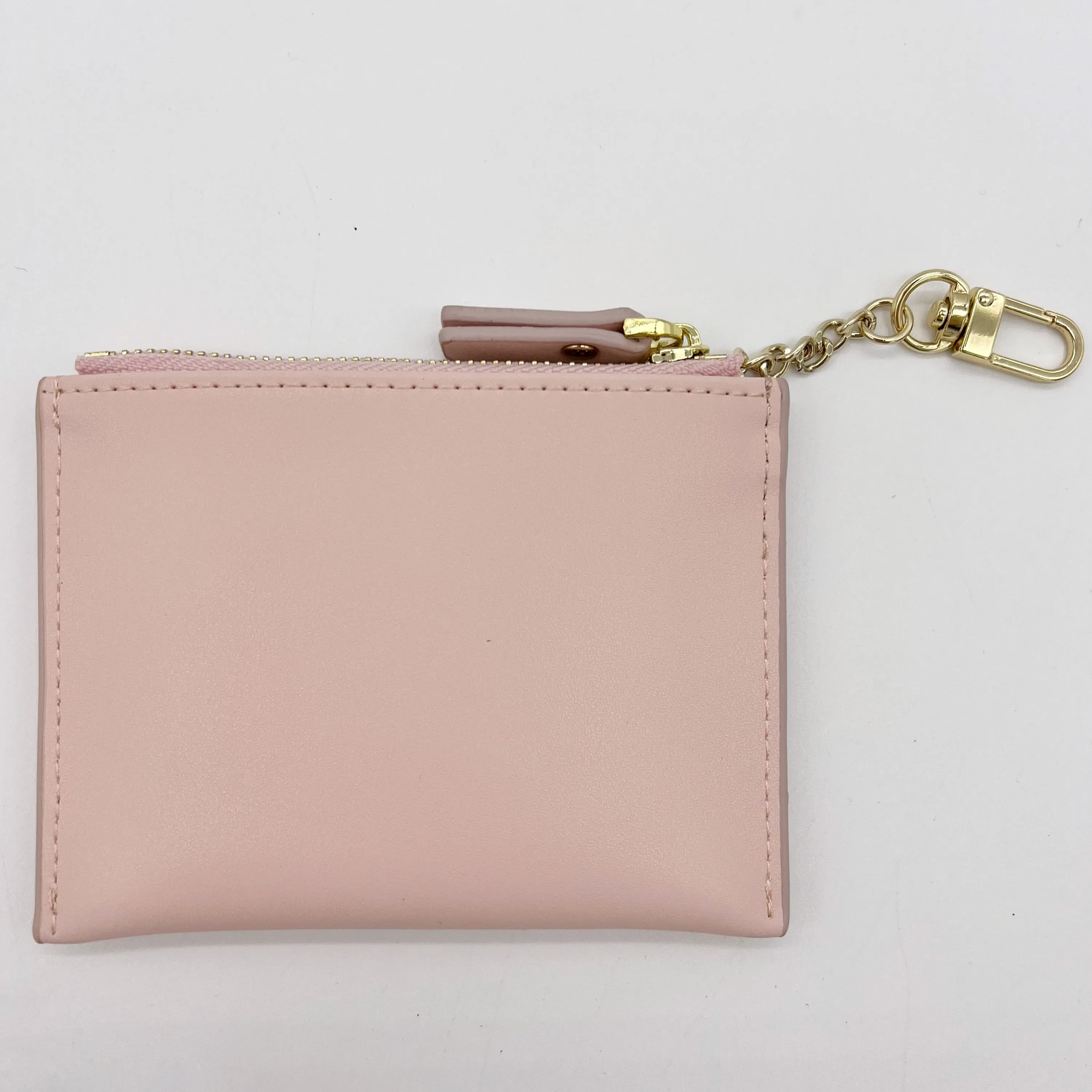 Leather Zip Wallet with Keychain