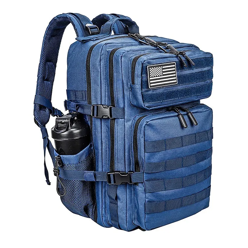 LHI 45L Tactical Backpack for Men and Women Large Athlete Gym Bag Outdoor Sports Hiking Survival Rucksack with Bottle Holder