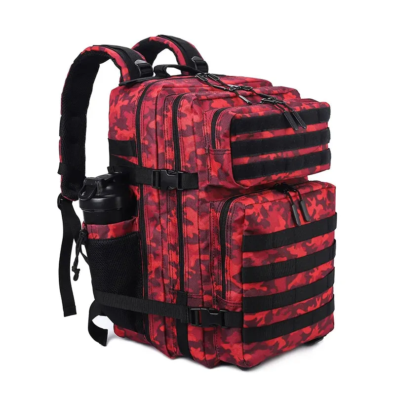 LHI 45L Tactical Backpack for Men and Women Large Athlete Gym Bag Outdoor Sports Hiking Survival Rucksack with Bottle Holder