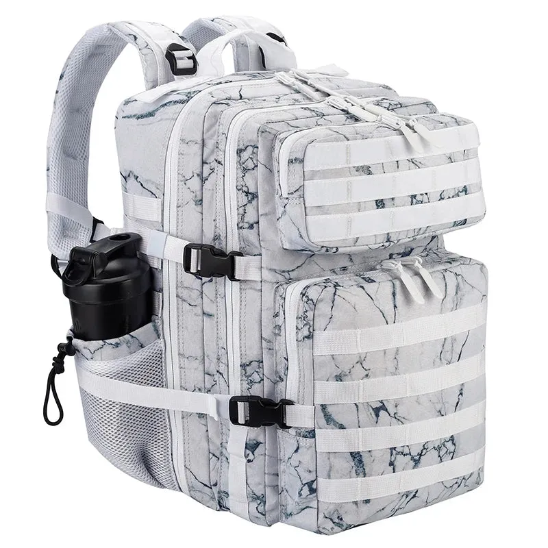 LHI 45L Tactical Backpack for Men and Women Large Athlete Gym Bag Outdoor Sports Hiking Survival Rucksack with Bottle Holder