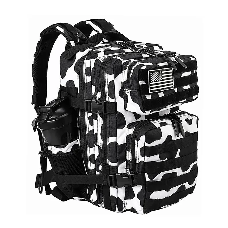 LHI 45L/35L/25L Tactical Backpack for Men and Women Waterproof Athlete Gym Outdoor Bag Travel Hiking Rucksack with Bottle Holder