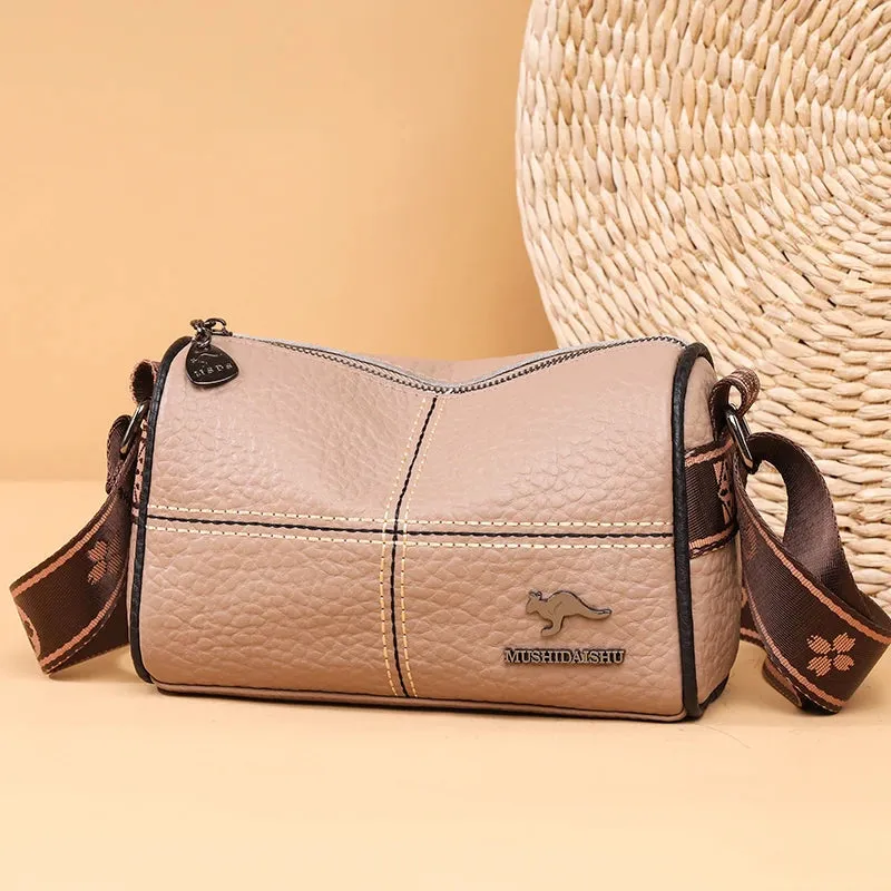 Lichee Pattern Genuine Leather Crossbody Bag for Women