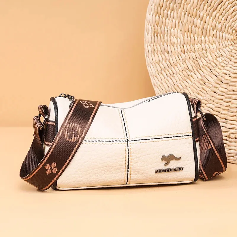 Lichee Pattern Genuine Leather Crossbody Bag for Women