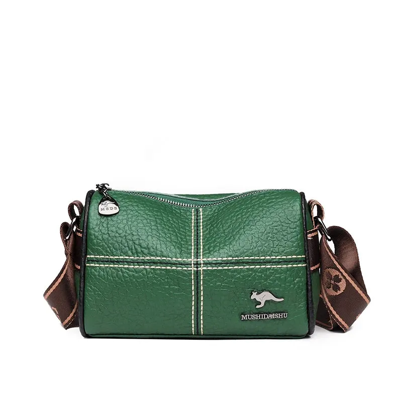 Lichee Pattern Genuine Leather Crossbody Bag for Women