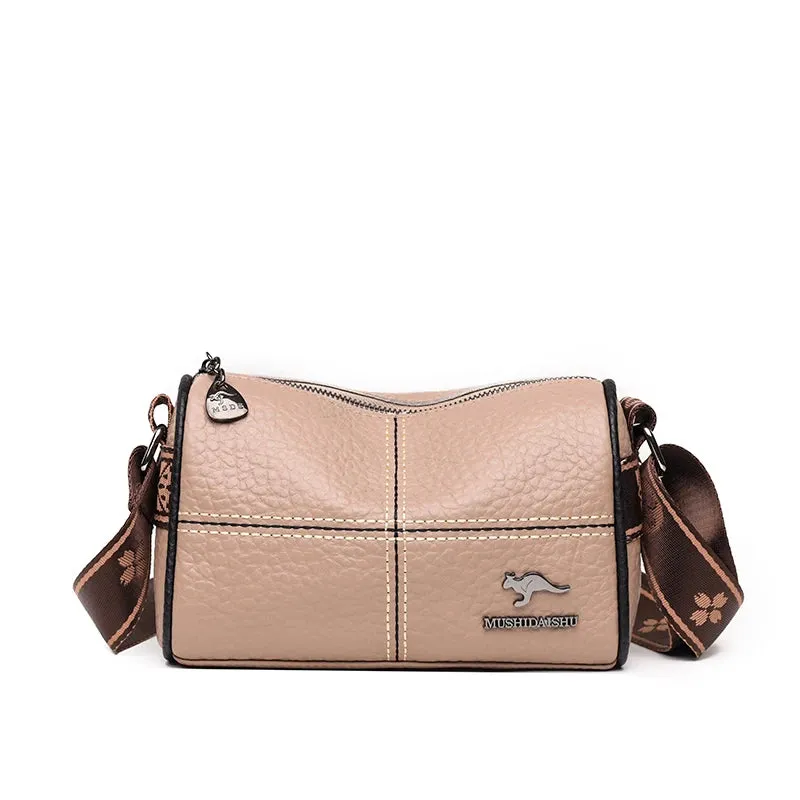 Lichee Pattern Genuine Leather Crossbody Bag for Women