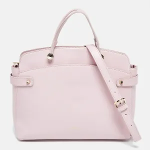 Light Pink Leather Agata Satchel
