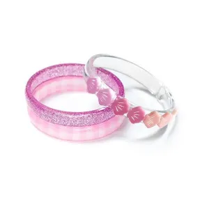 Lilies & Roses 3pc Bangle Set - Seashells Pink Shades