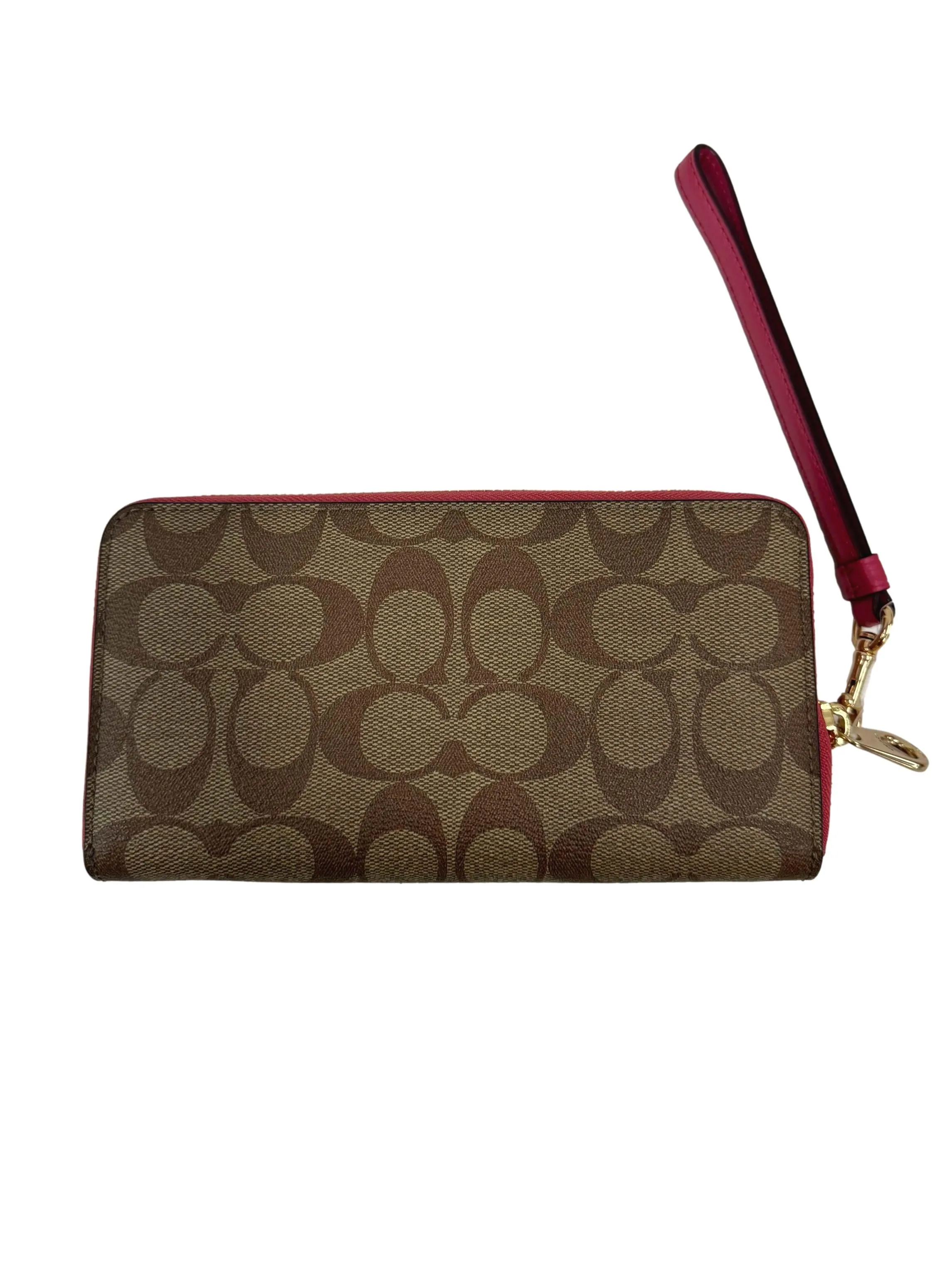 Long Zip Wallet In Signature Canvas Disco Patches In Khaki