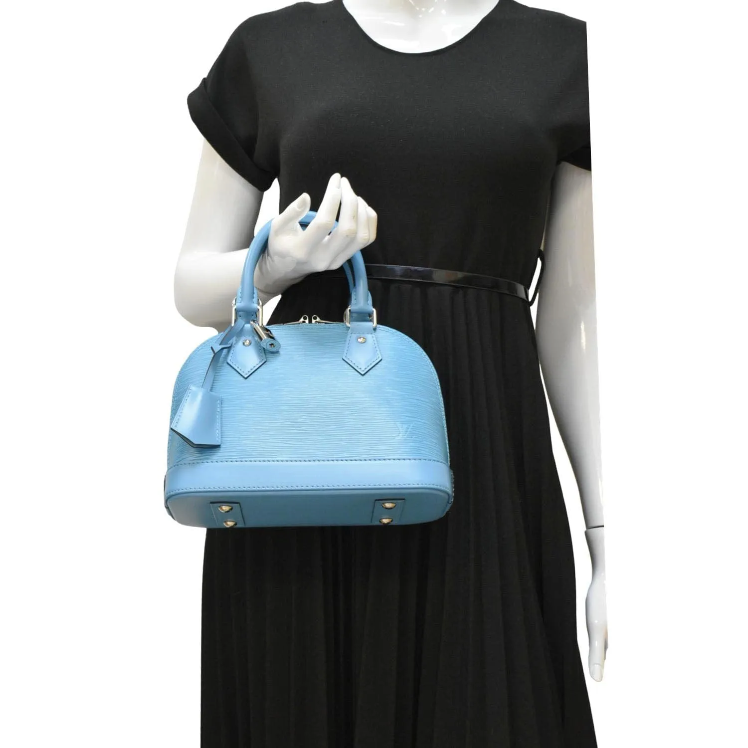 LOUIS VUITTON Alma BB Jacquard Epi Leather Crossbody Bag Light Blue