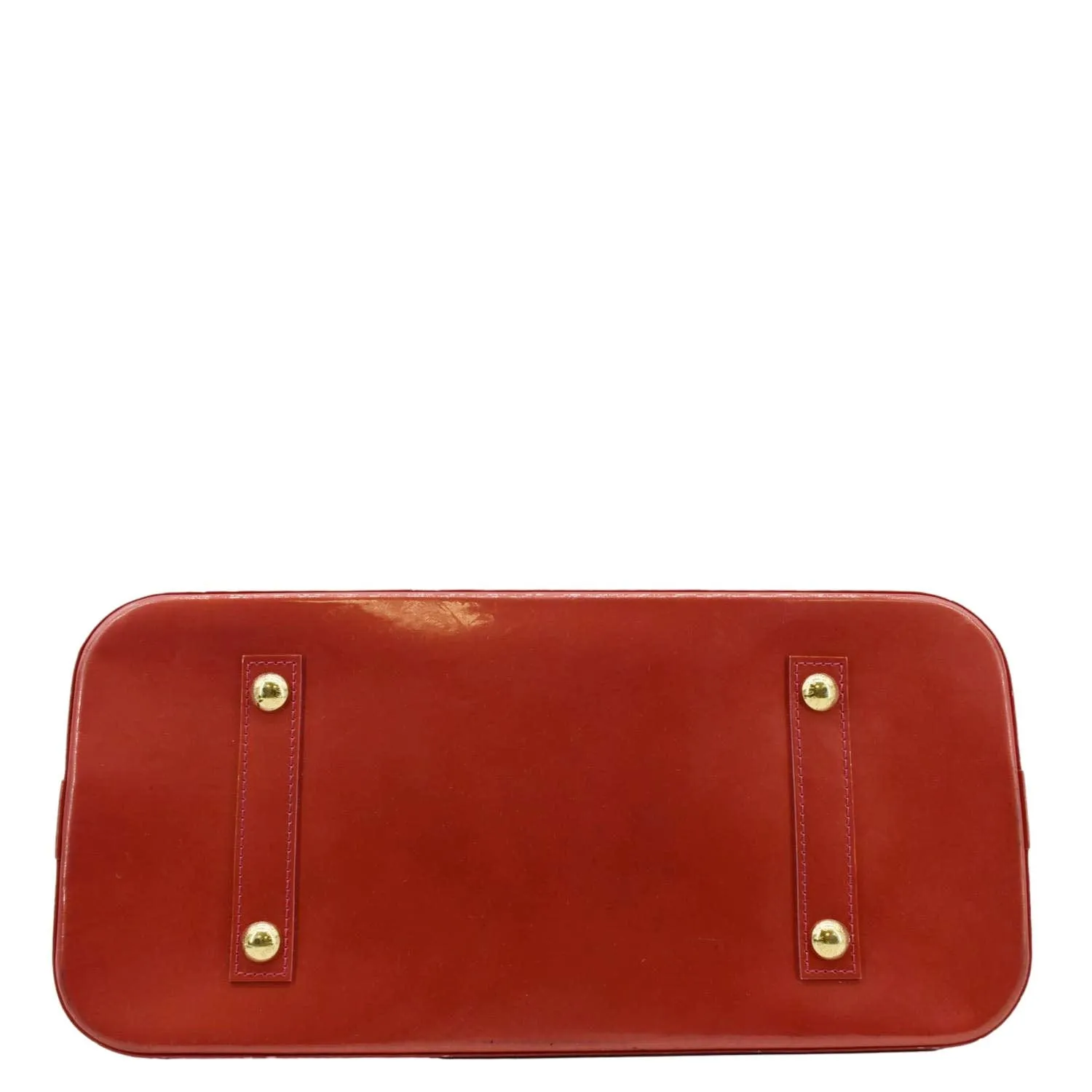 LOUIS VUITTON Alma GM Monogram Vernis Satchel Bag Red