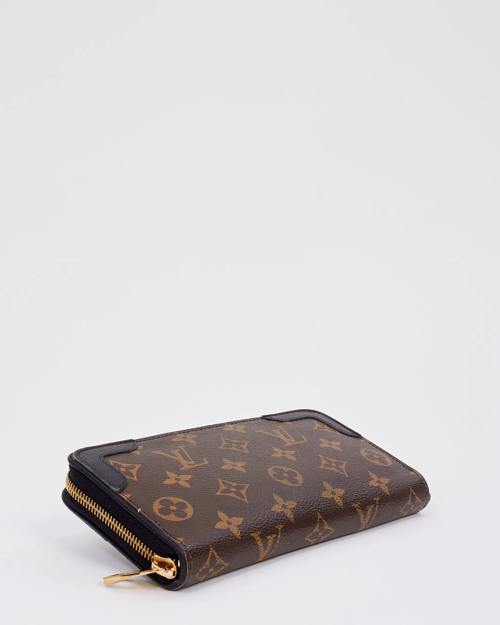 Louis Vuitton Black Monogram Canvas Retiro Zippy Wallet