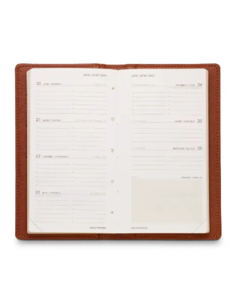Louis Vuitton Brown R20503 Monogram Pocket Agenda Cover With 2022 Diary Insert - Hotstamped L.M