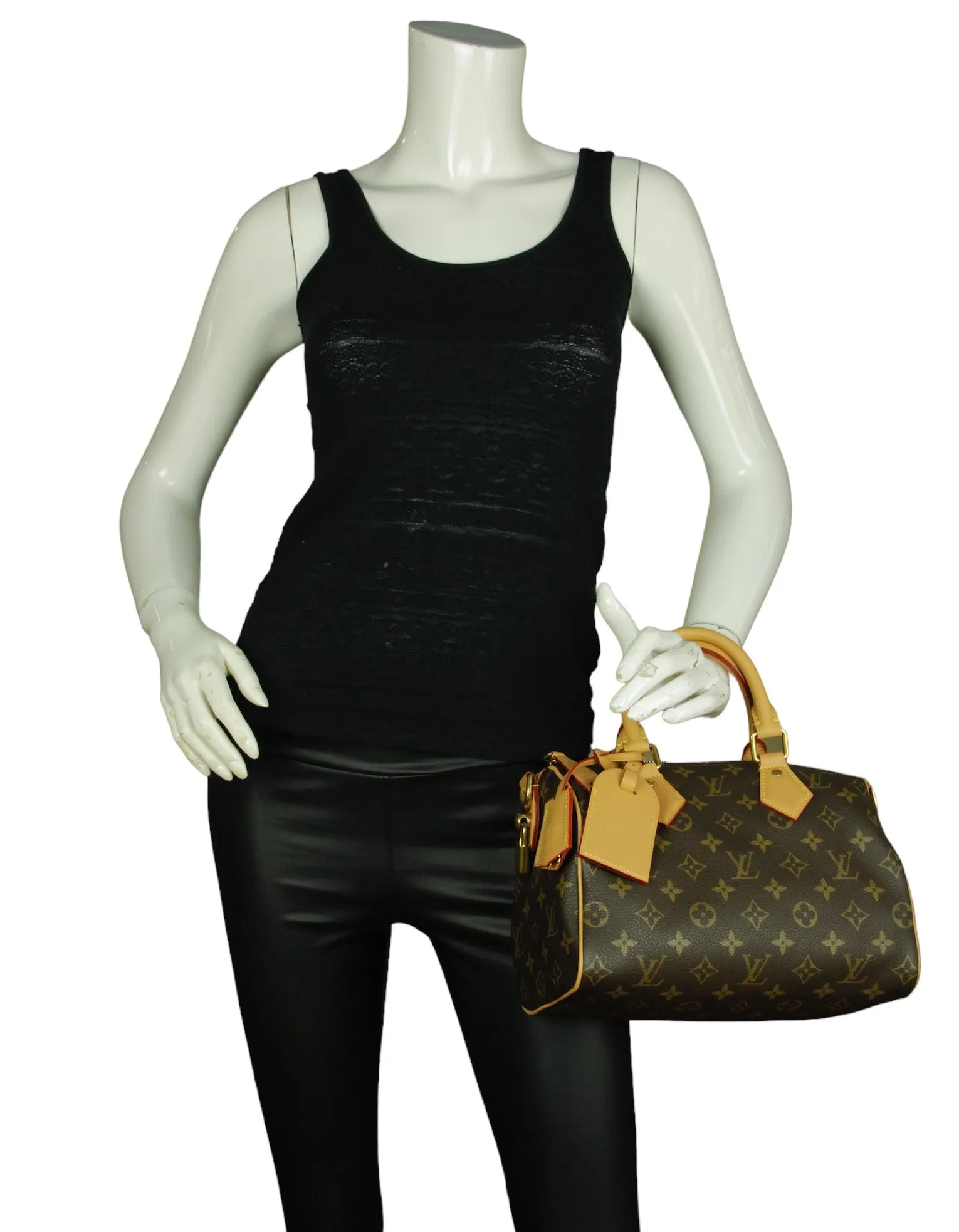 Louis Vuitton Brown Soft Calfskin Monogram Speedy P9 Bandouliere 25