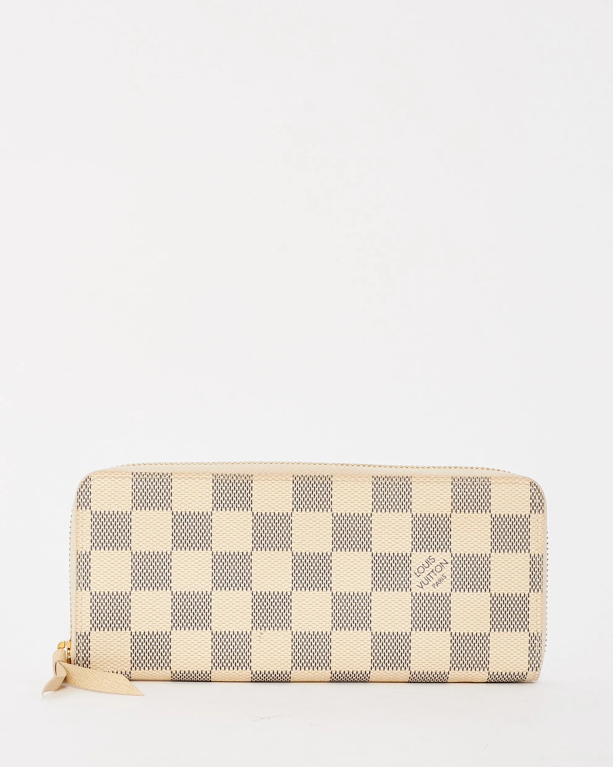 Louis Vuitton Damier Azur Canvas Clemence Zippy Wallet