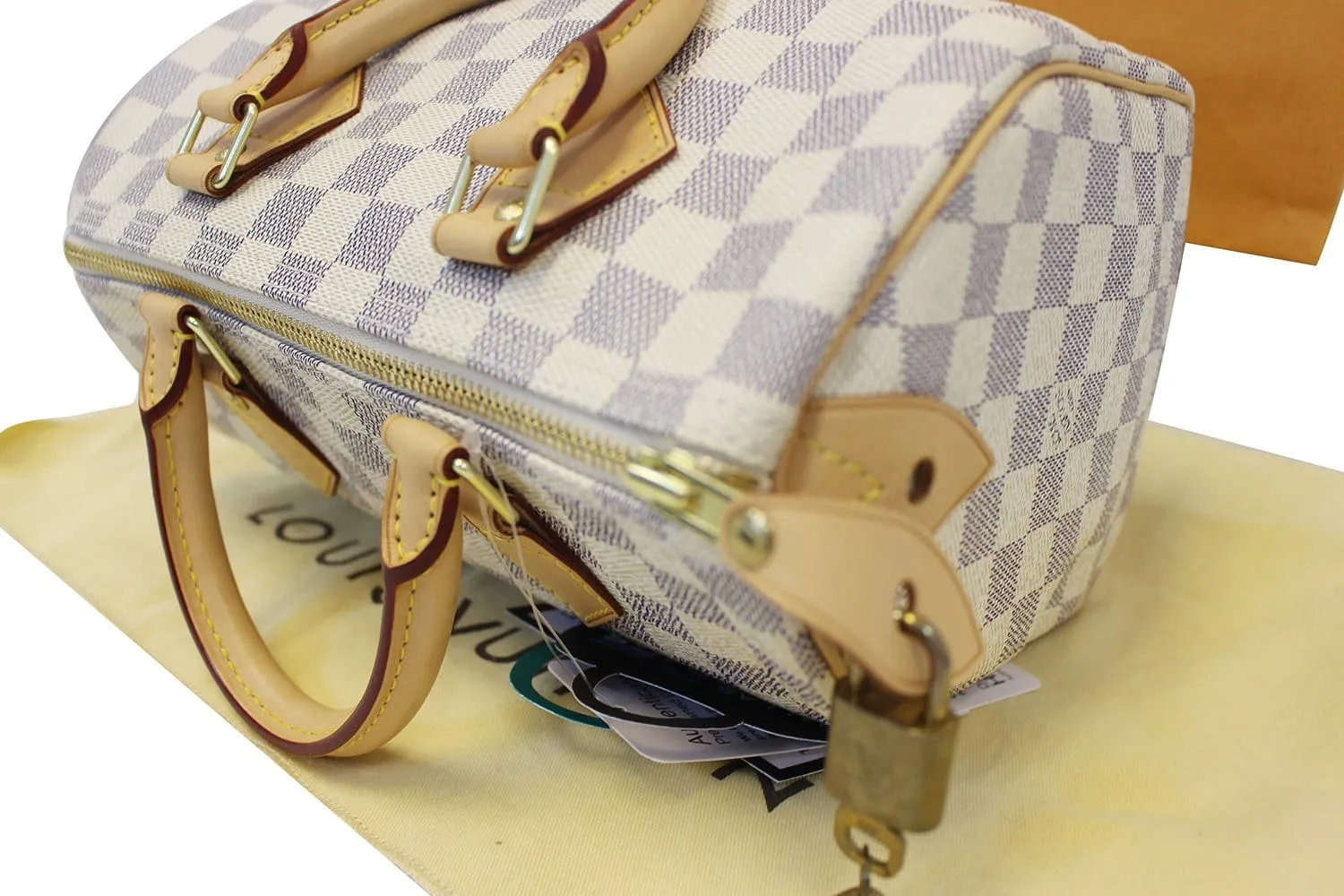 LOUIS VUITTON Damier Azur Speedy 25 Satchel Bag