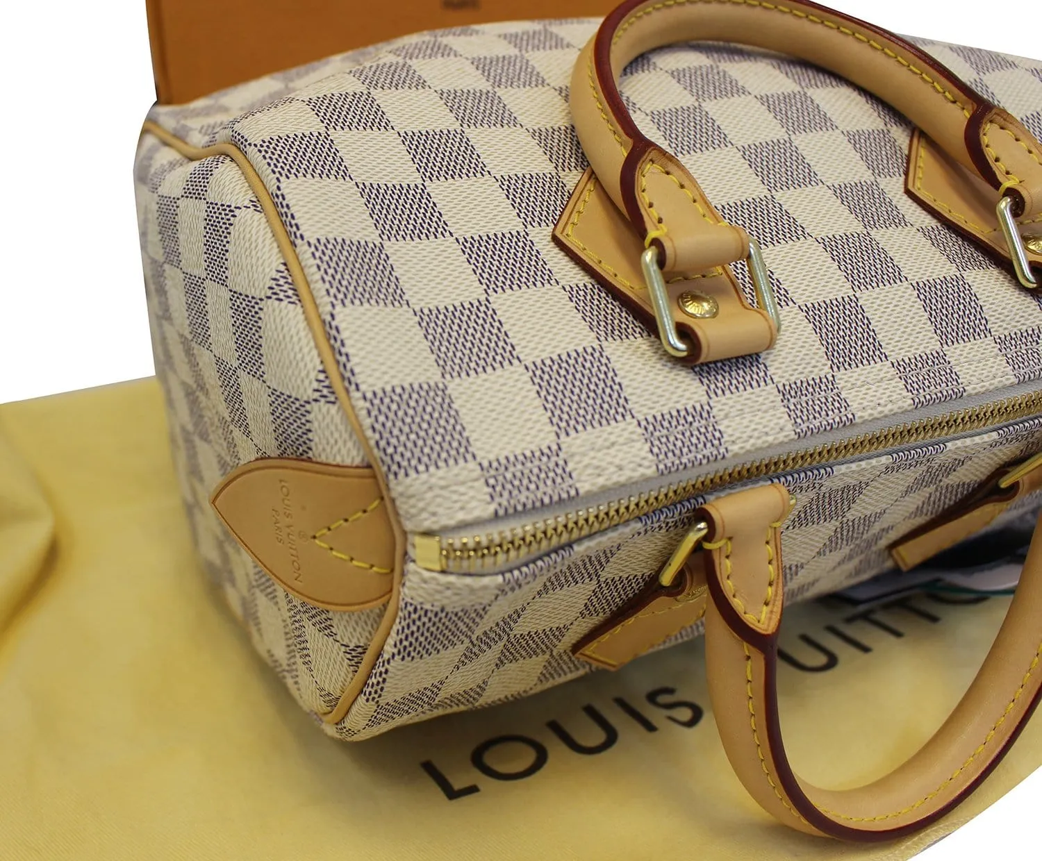 LOUIS VUITTON Damier Azur Speedy 25 Satchel Bag