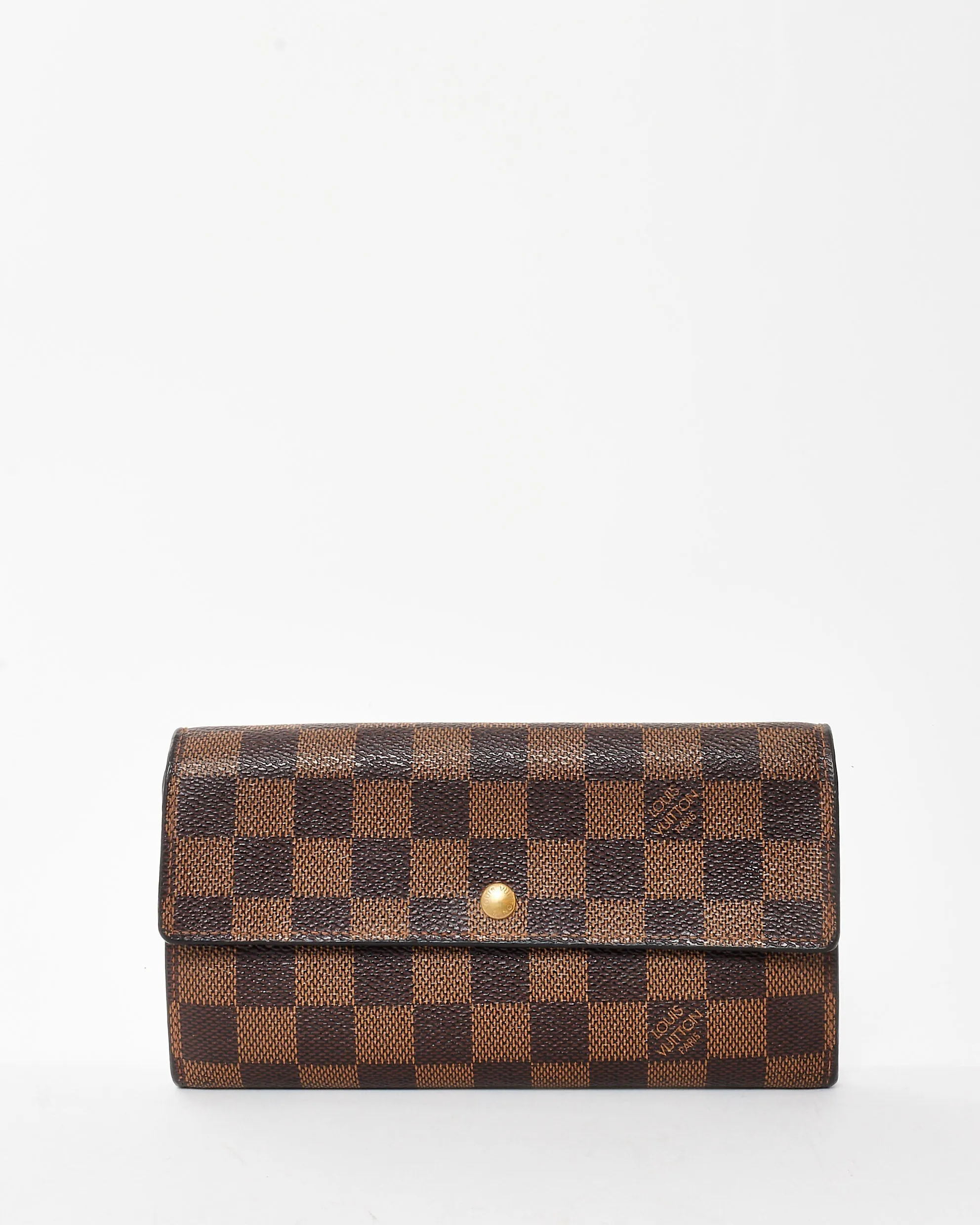 Louis Vuitton Damier Ebene Coated Canvas Flap Sarah Wallet