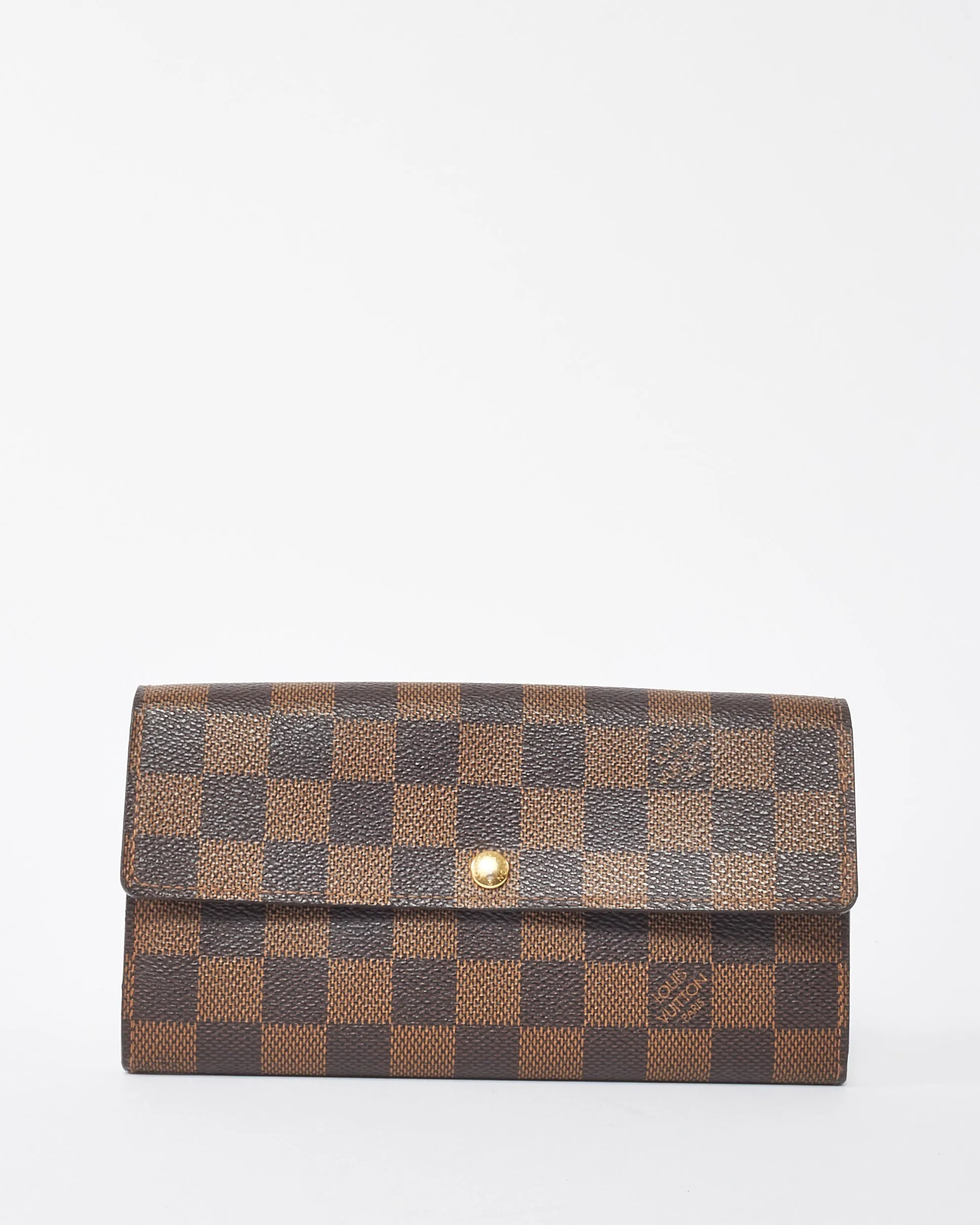 Louis Vuitton Damier Ebene Coated Canvas Sarah Long Wallet