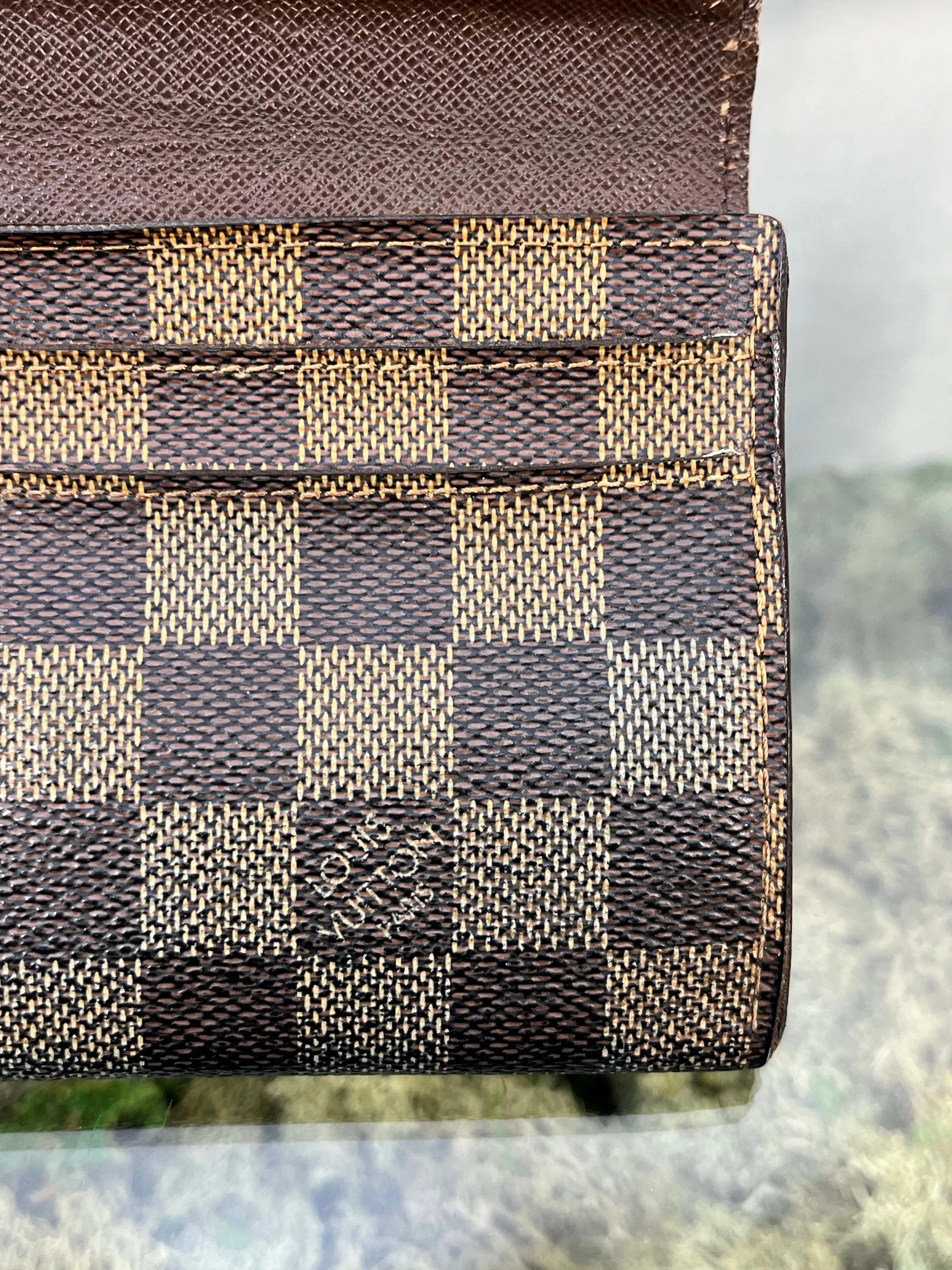 LOUIS VUITTON Damier Ebene Vintage Sarah Wallet
