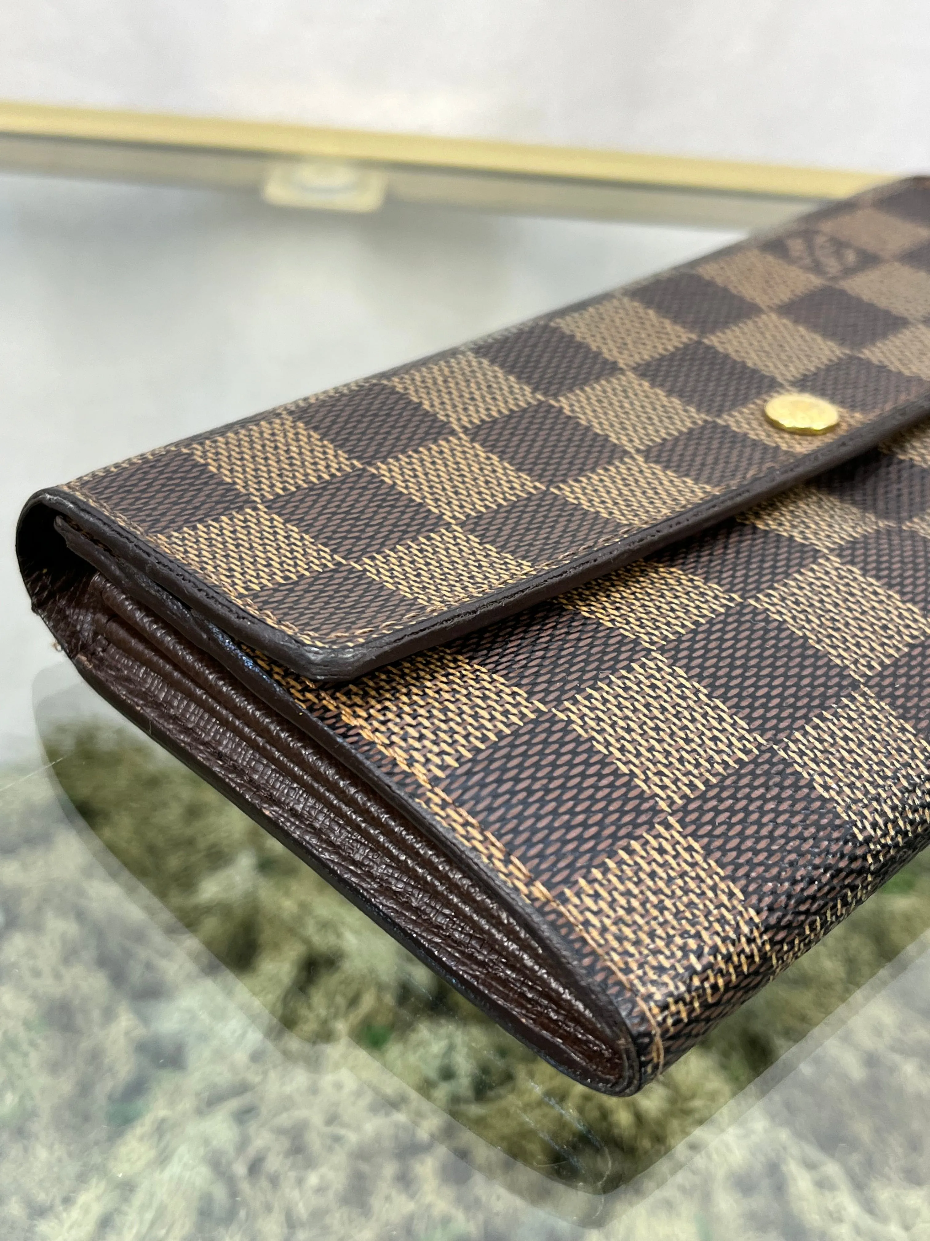 LOUIS VUITTON Damier Ebene Vintage Sarah Wallet