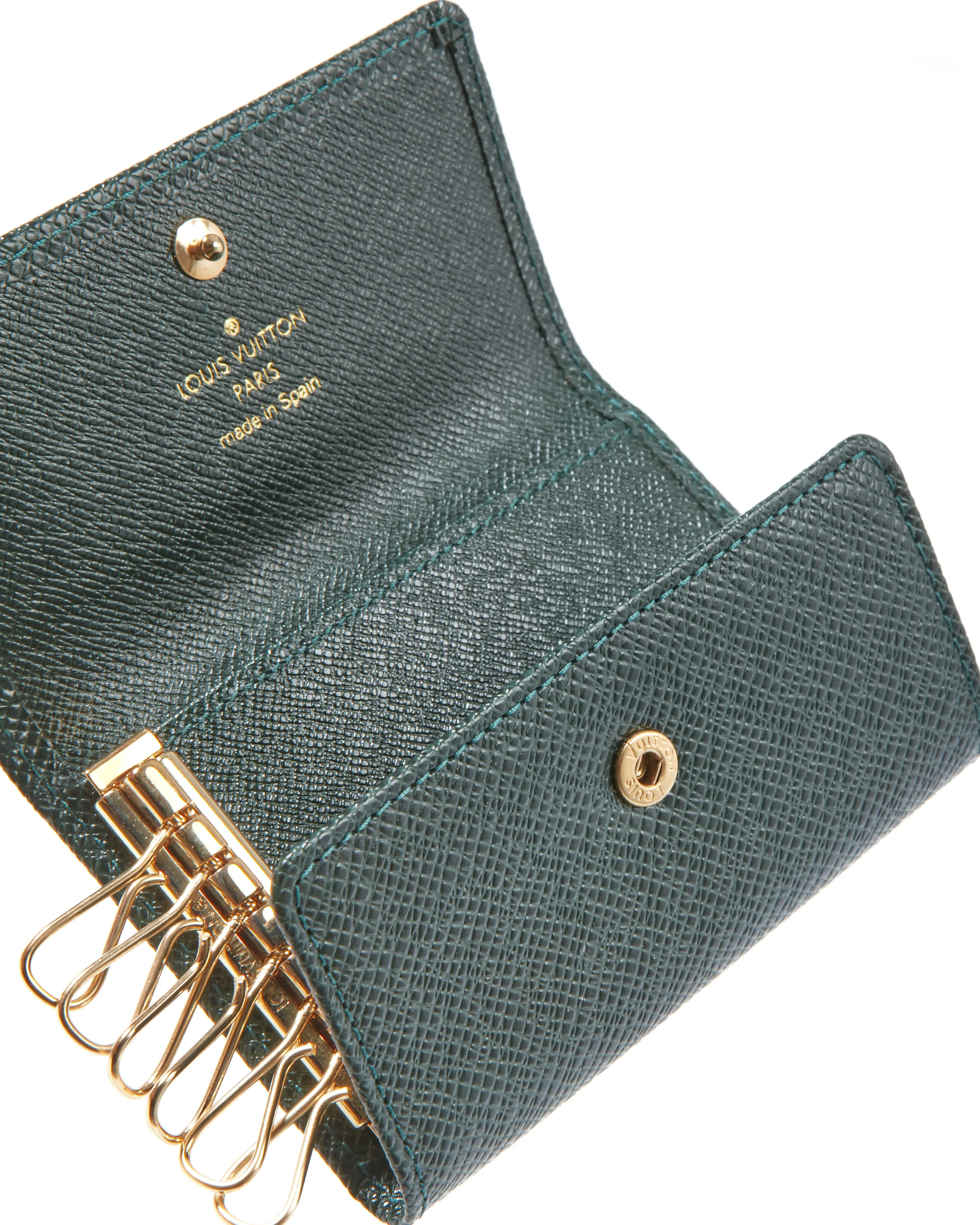 Louis Vuitton Hunter Green Taiga Leather Key Holder