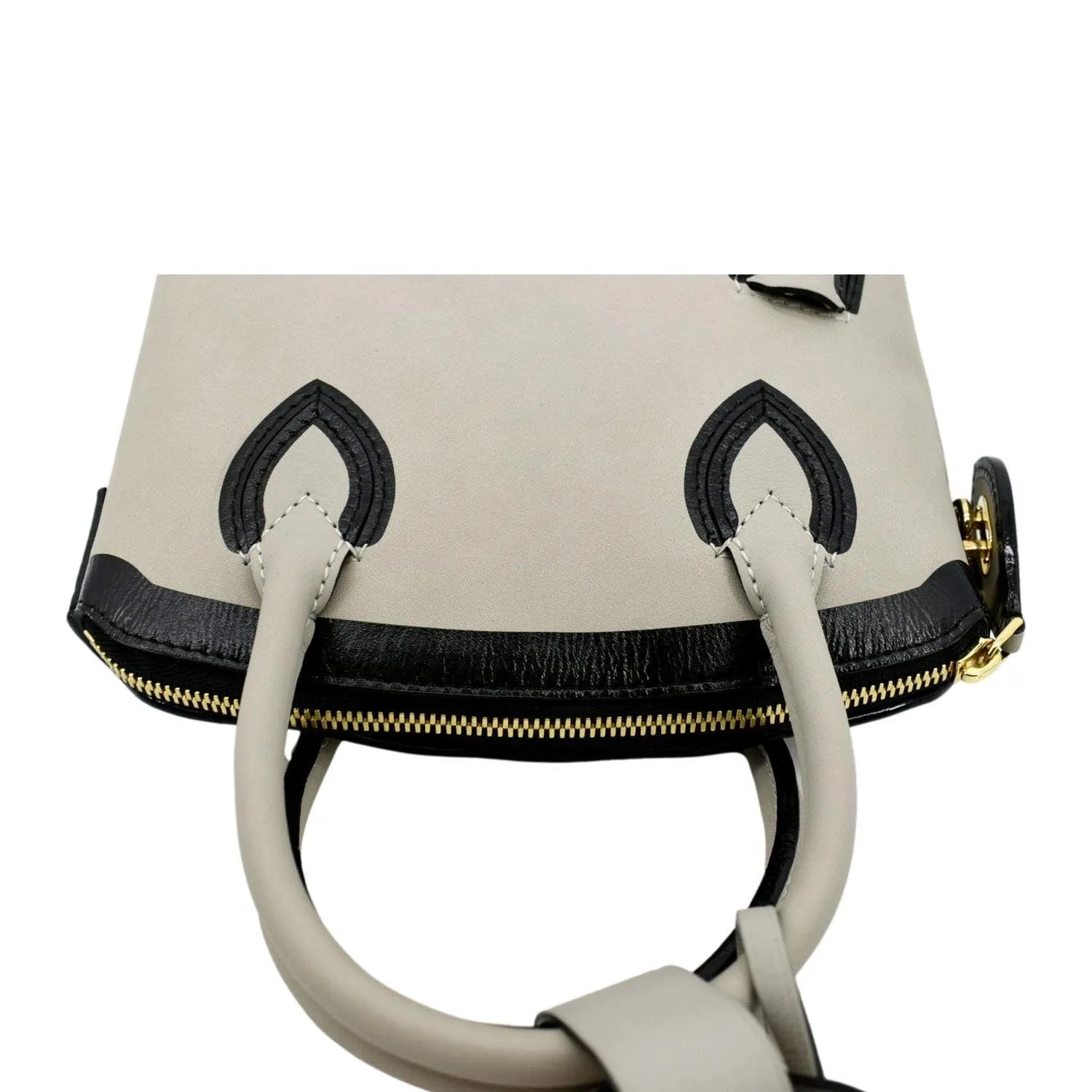 LOUIS VUITTON Lockit Cuir Obsession Leather Satchel Bag Grey
