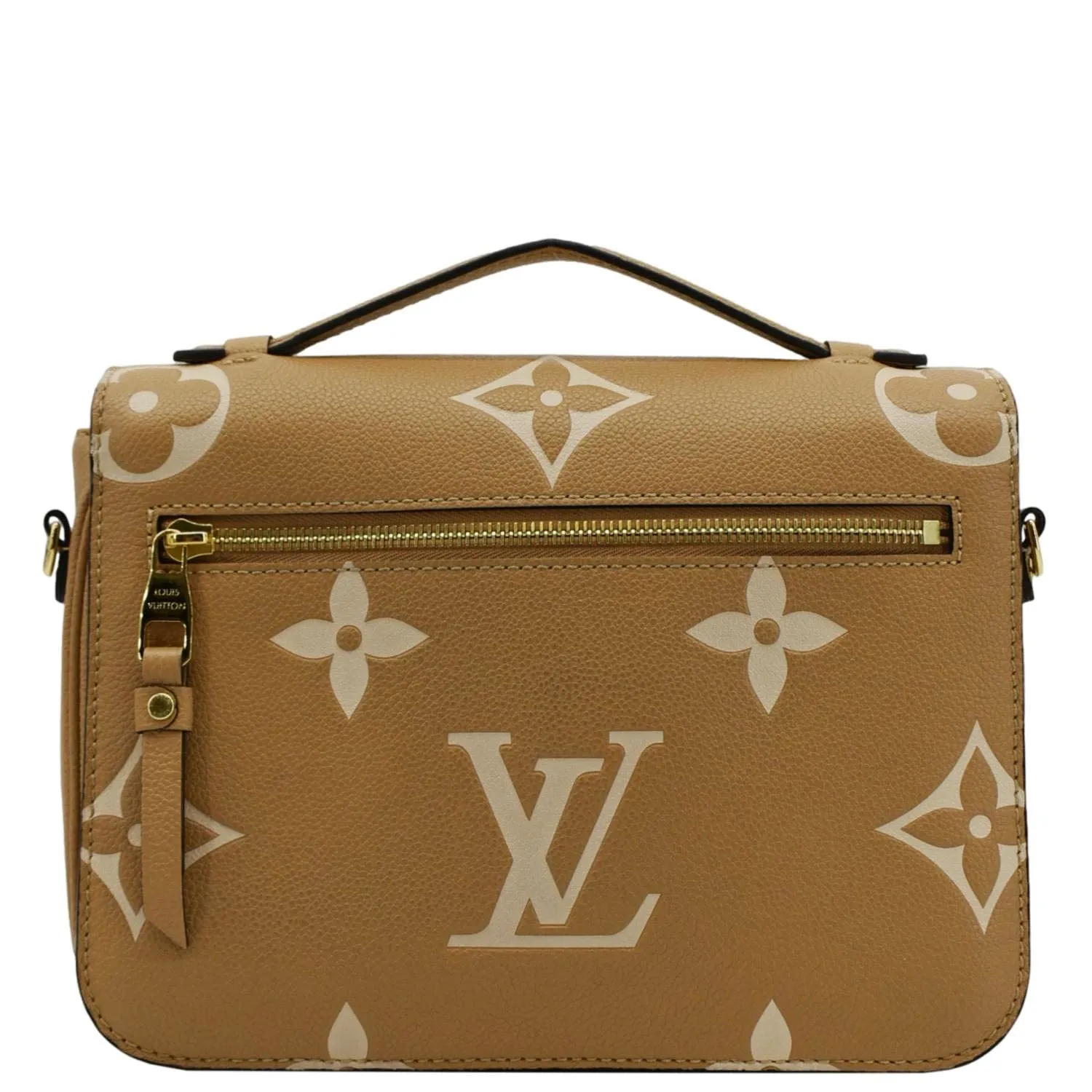 LOUIS VUITTON Metis Pochette Bicolor Monogram Empreinte Leather Crossbody Bag Mocha