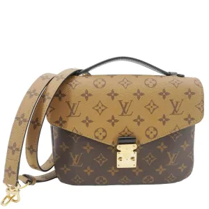 LOUIS VUITTON Metis Pochette Reverse Monogram Canvas Crossbody Bag Brown