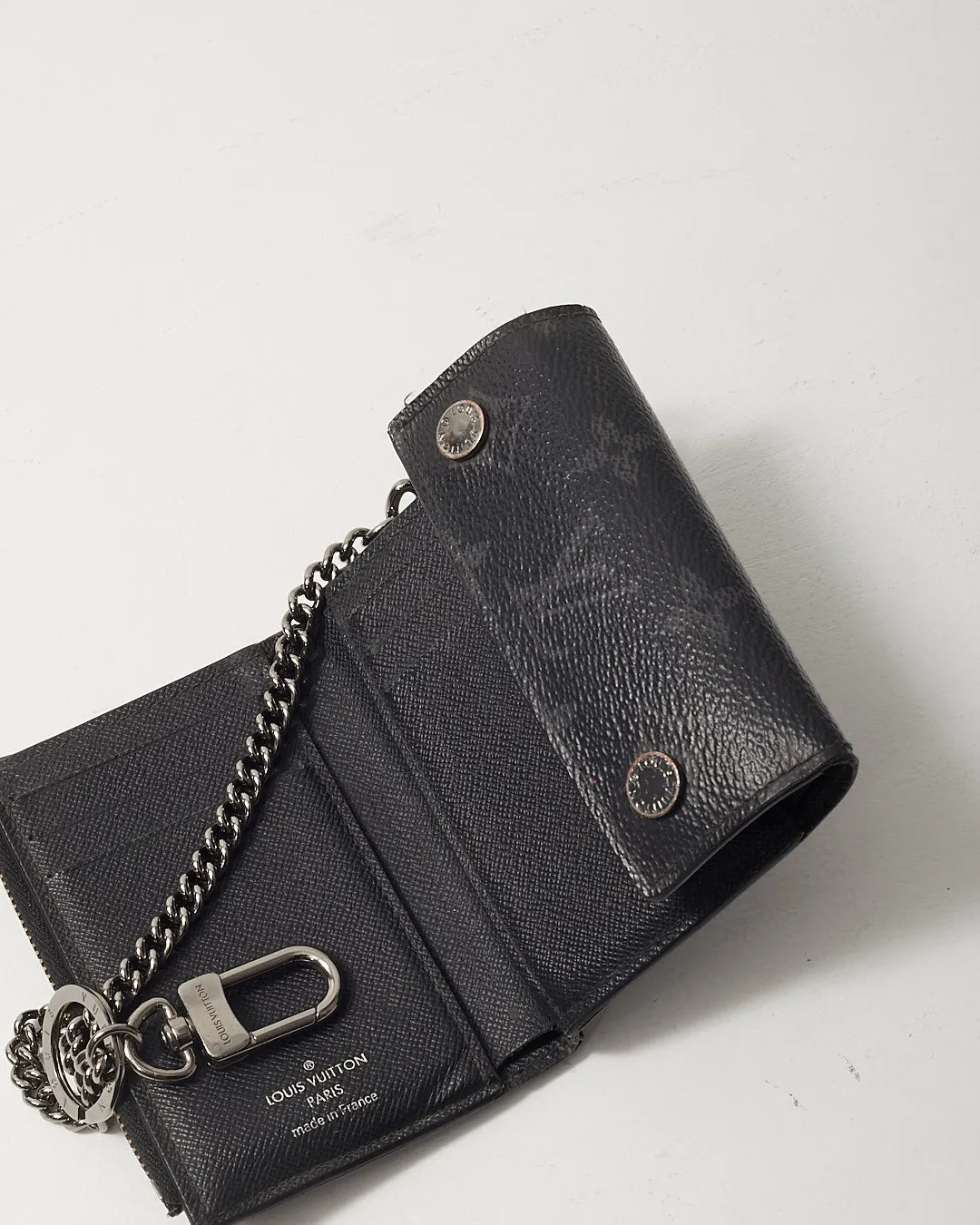 Louis Vuitton Monogram Eclipse Canvas Chain Fold Wallet