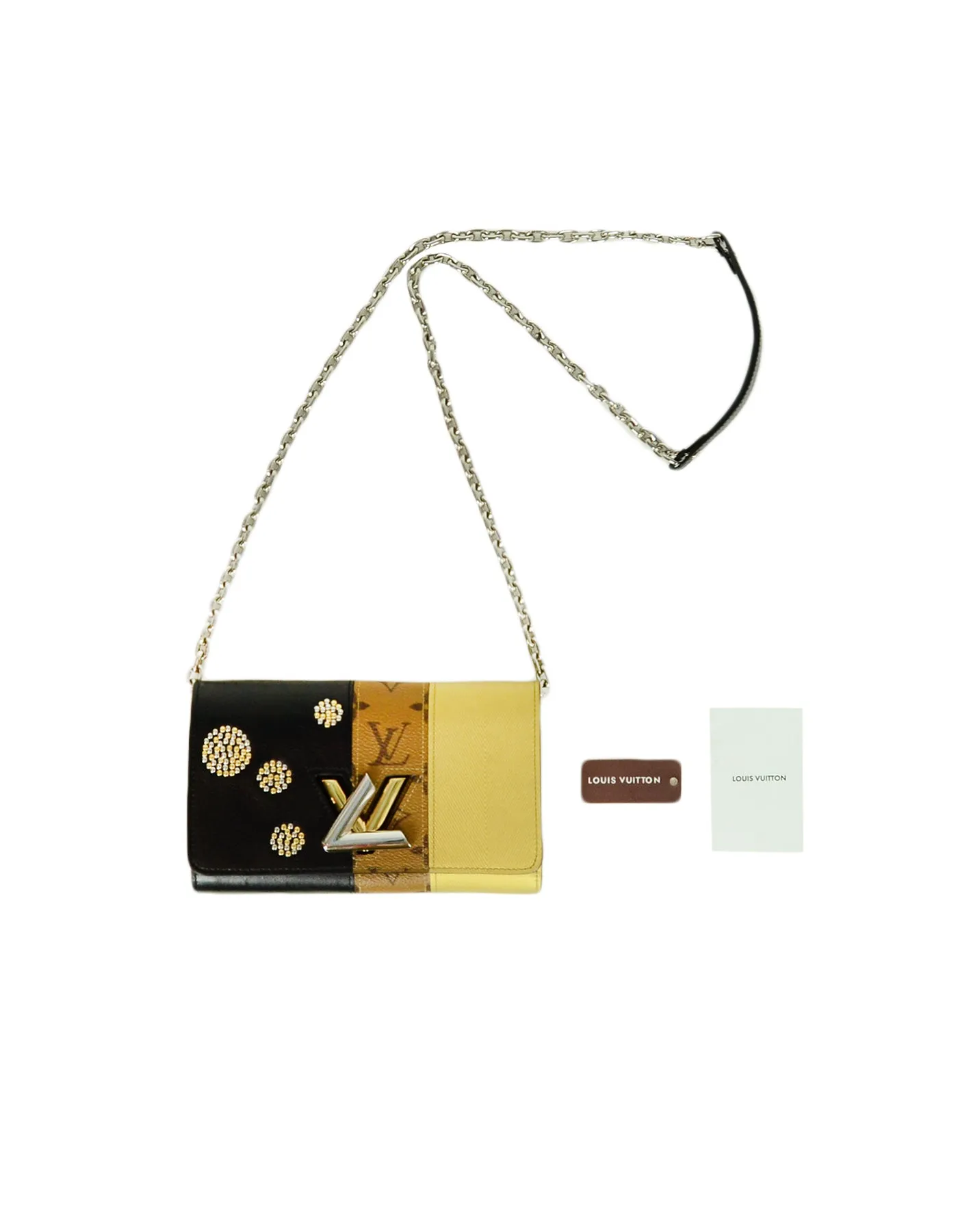 Louis Vuitton Reverse Monogram Studded Twist Chain Wallet Crossbody