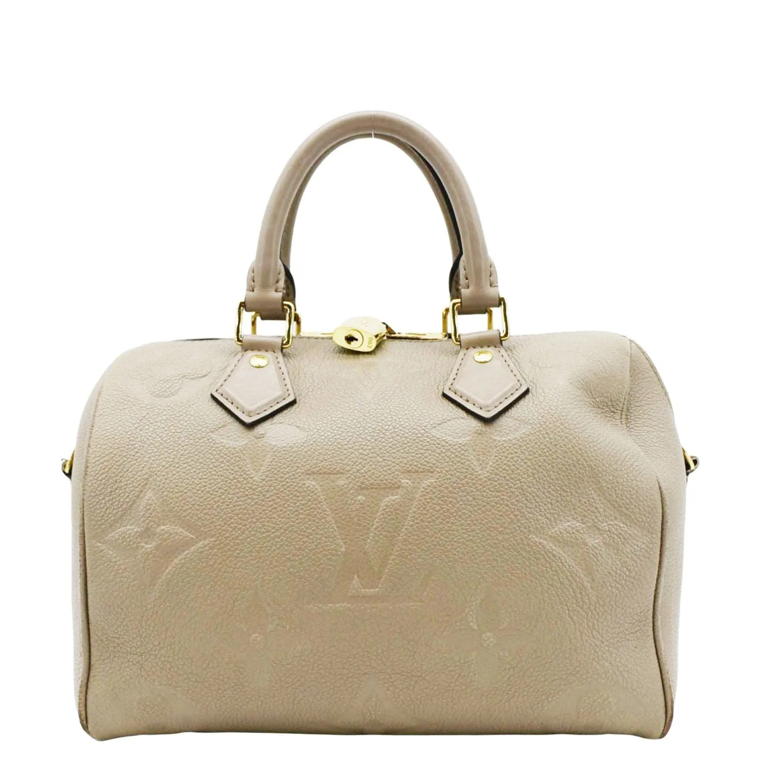 LOUIS VUITTON Speedy 25 Bandouliere Monogram Empreinte Shoulder Bag Beige