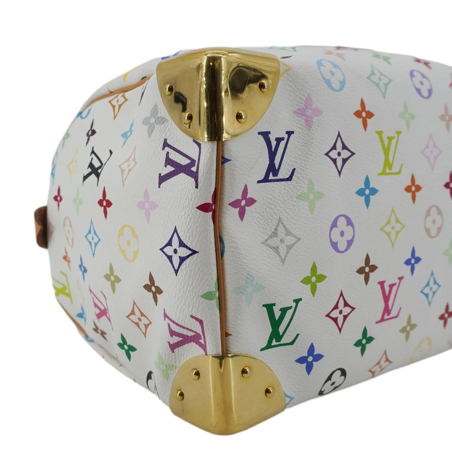 LOUIS VUITTON Speedy 30 Monogram Multicolor Canvas Satchel Bag White