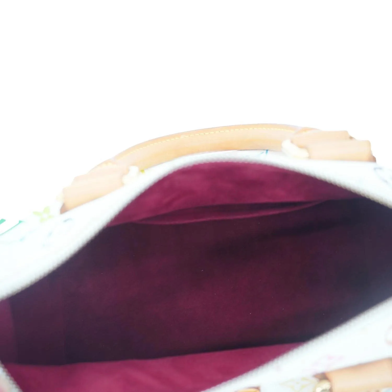 LOUIS VUITTON Speedy 30 Monogram Multicolor Canvas Satchel Bag White