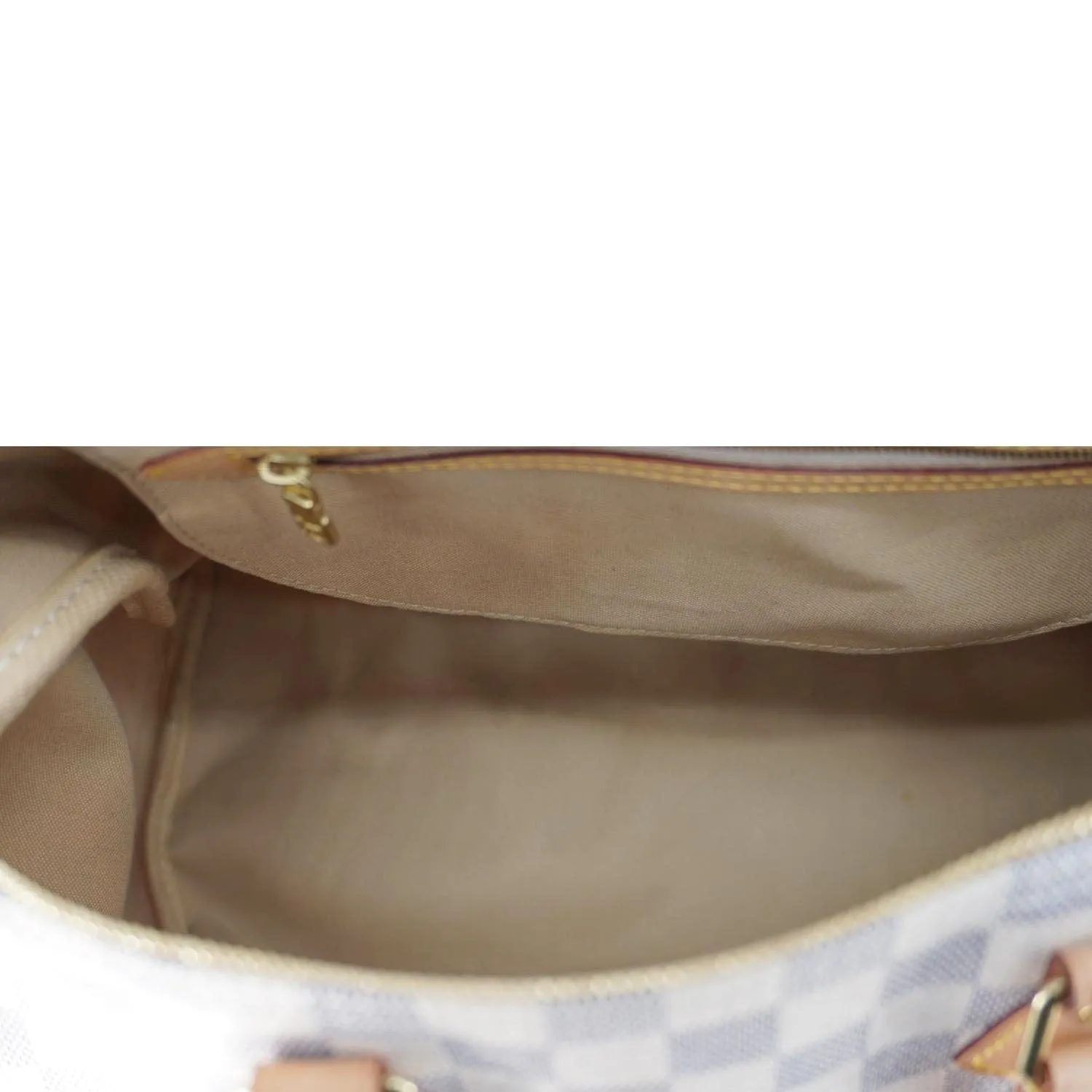 LOUIS VUITTON Speedy 35 Damier Azur Satchel Bag White