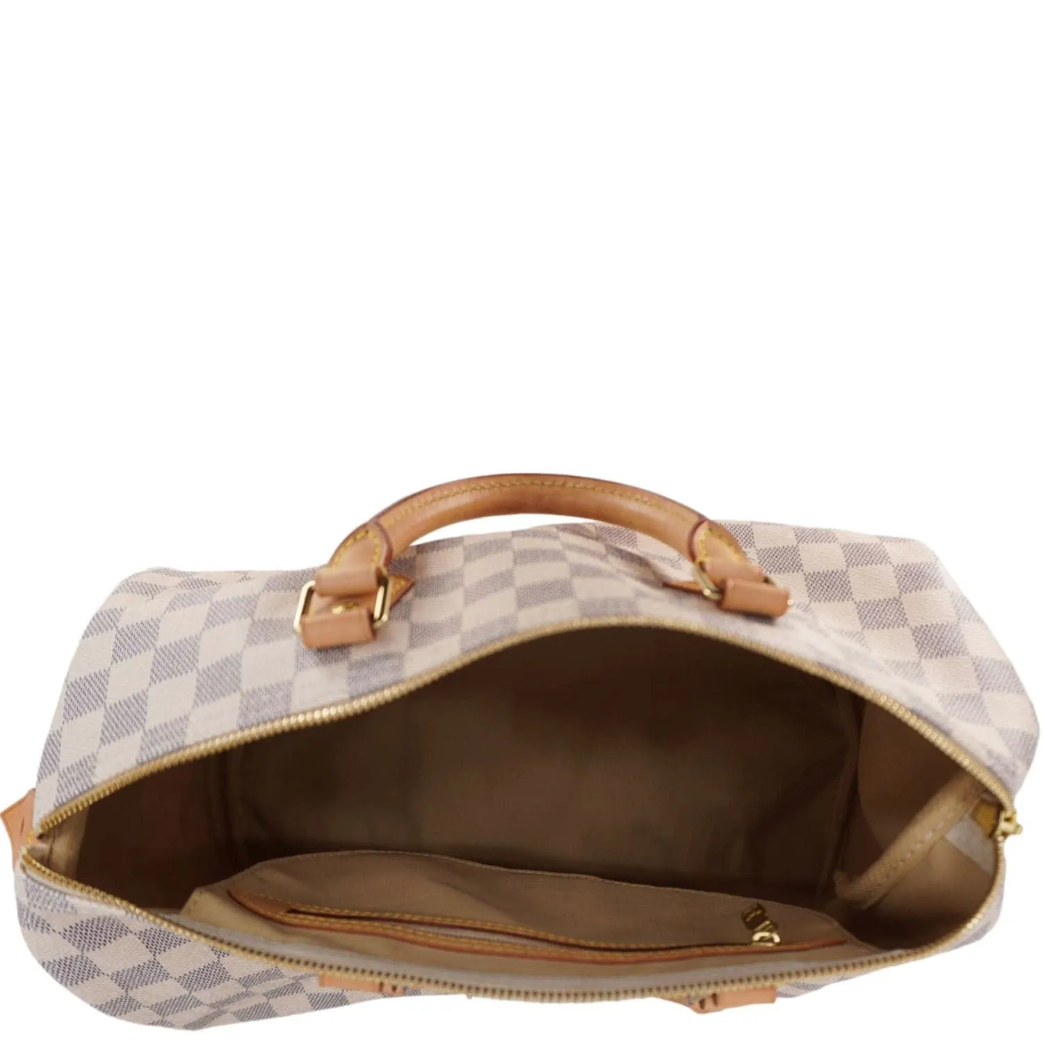 LOUIS VUITTON Speedy 35 Damier Azur Satchel Bag White