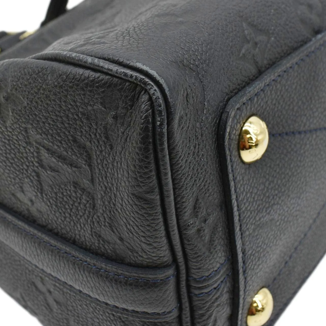 LOUIS VUITTON Speedy Bandouliere 25 Empreinte Leather Shoulder Bag Black